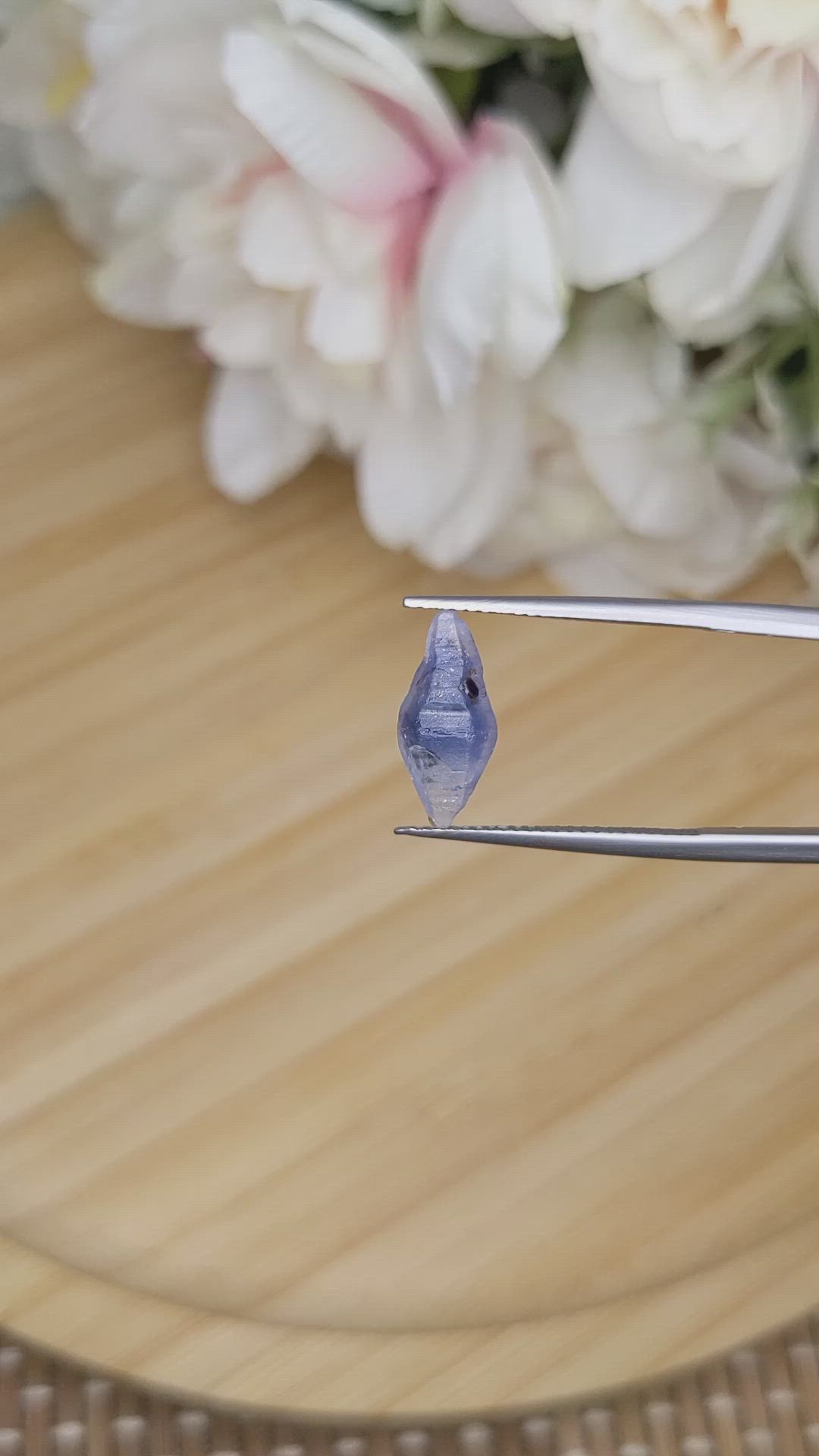 3.61 Ct. Blue Sapphire Crystal from Ceylon (Sri Lanka) Size Video