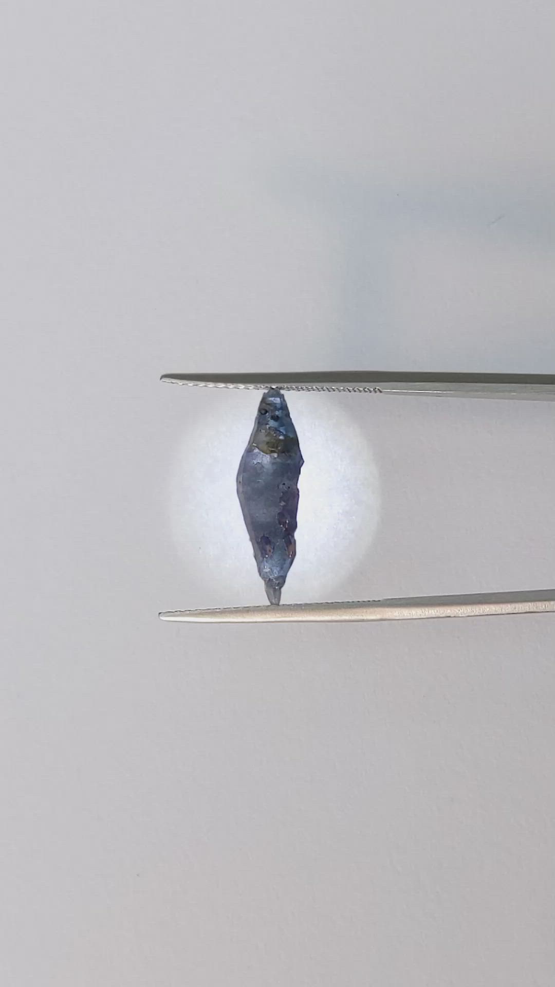 3.19 Ct. Blue Sapphire Crystal from Ceylon (Sri Lanka) Size Video