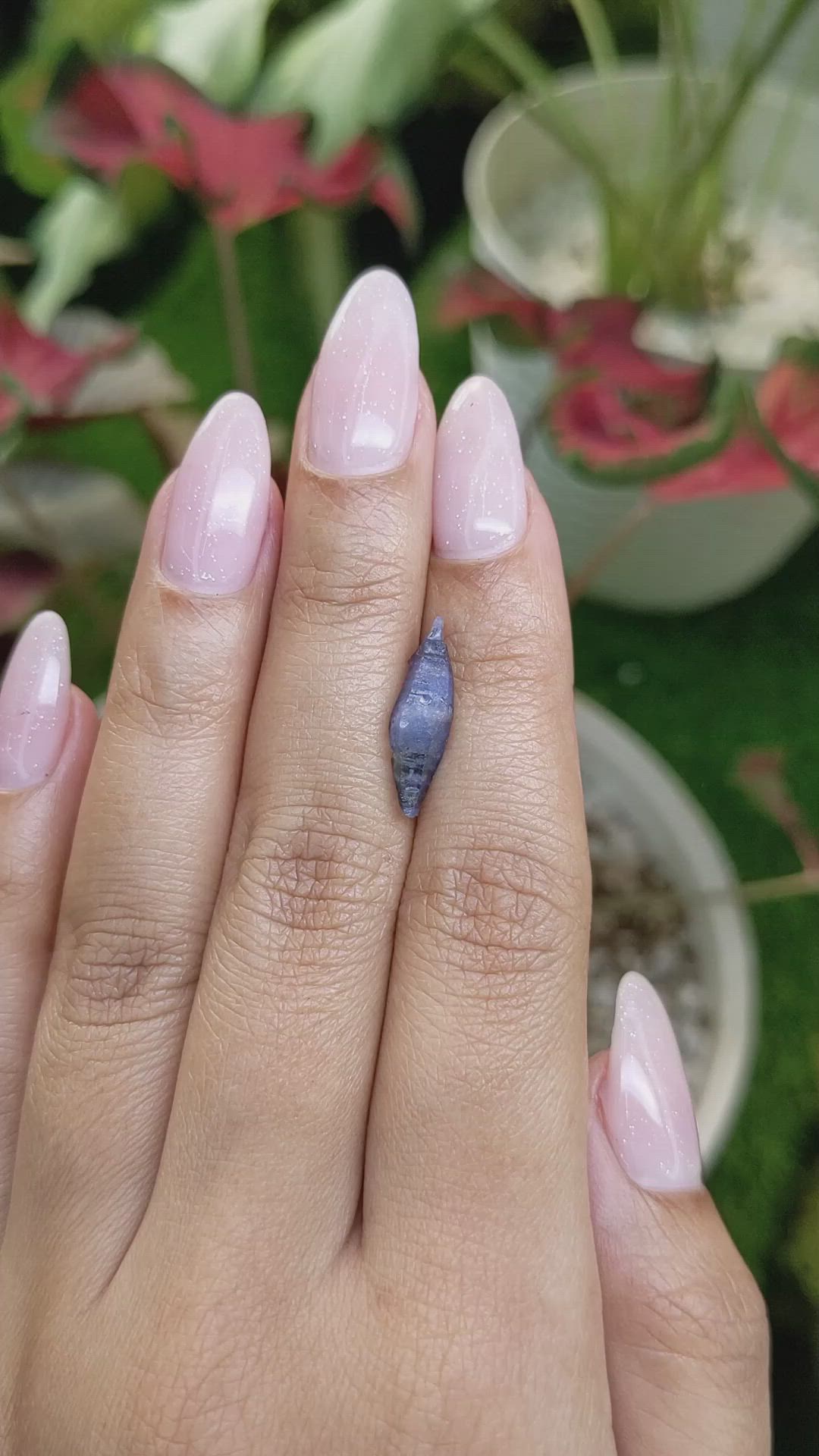 3.19 Ct. Blue Sapphire Crystal from Ceylon (Sri Lanka) Size Video