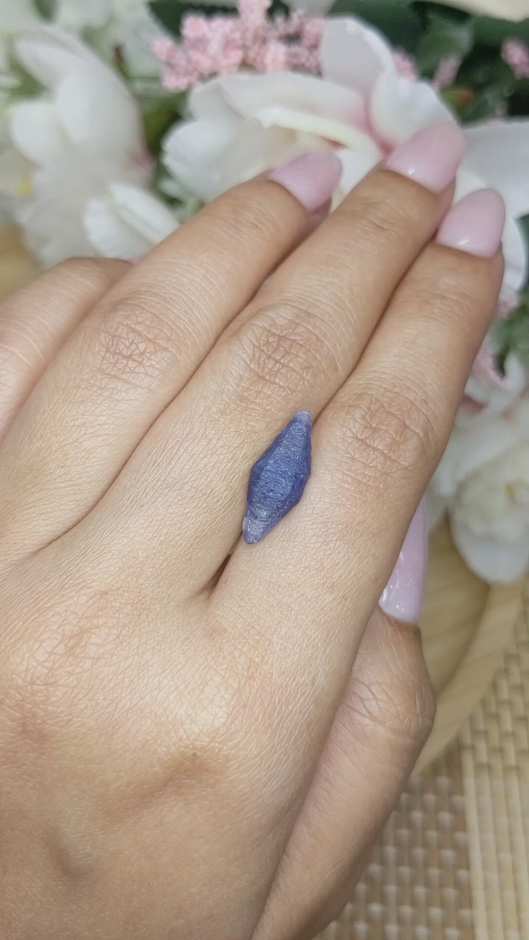 5.18 Ct. Blue Sapphire Crystal from Ceylon (Sri Lanka) Size Video