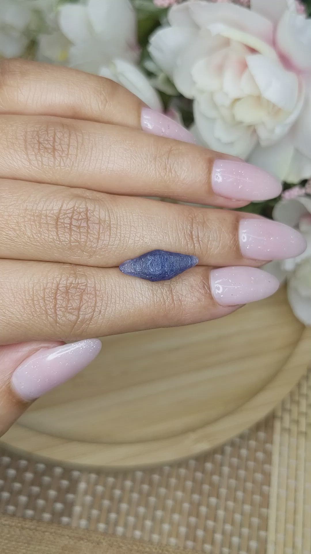 5.18 Ct. Blue Sapphire Crystal from Ceylon (Sri Lanka) Size Video