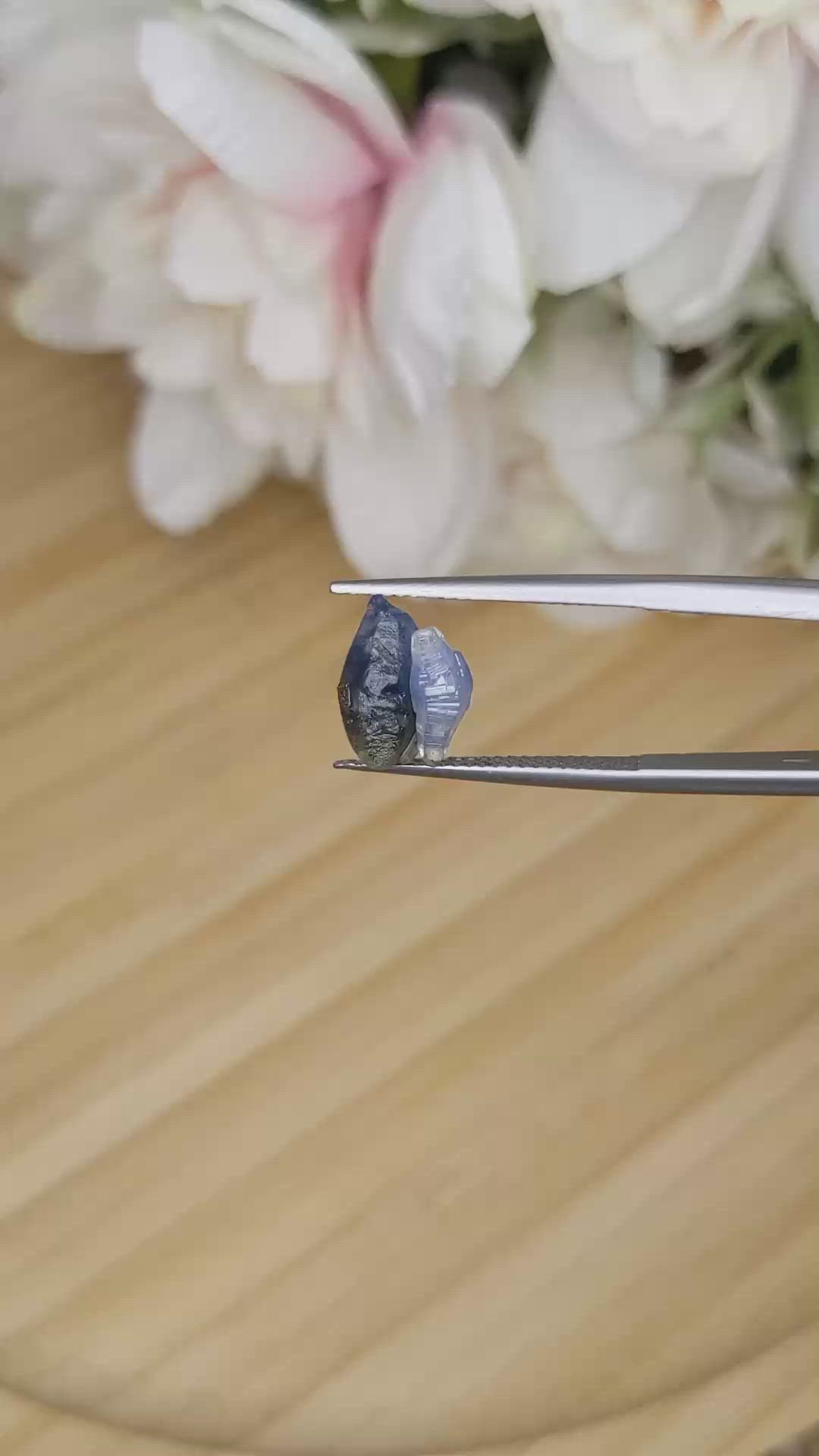 4.44 Ct. Blue Sapphire Crystal from Ceylon (Sri Lanka) Size Video