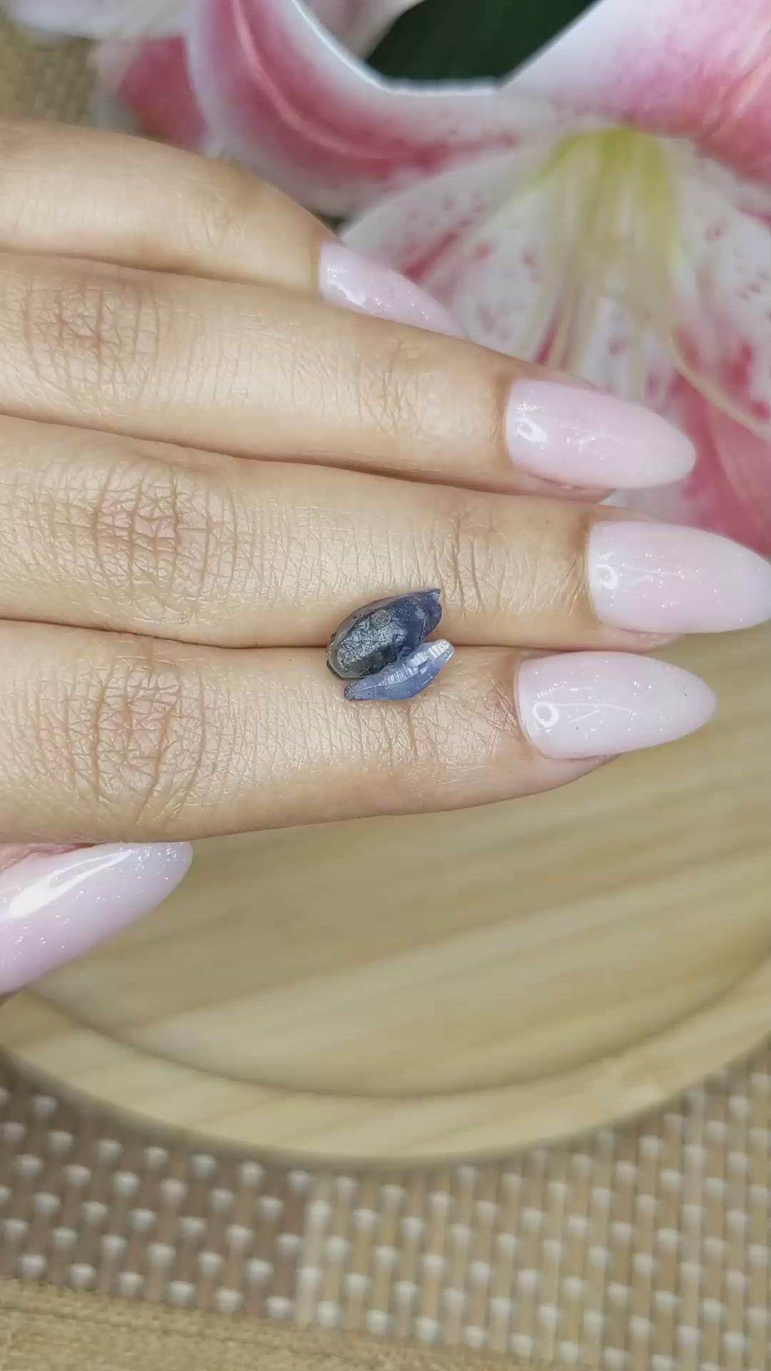 4.44 Ct. Blue Sapphire Crystal from Ceylon (Sri Lanka) Size Video