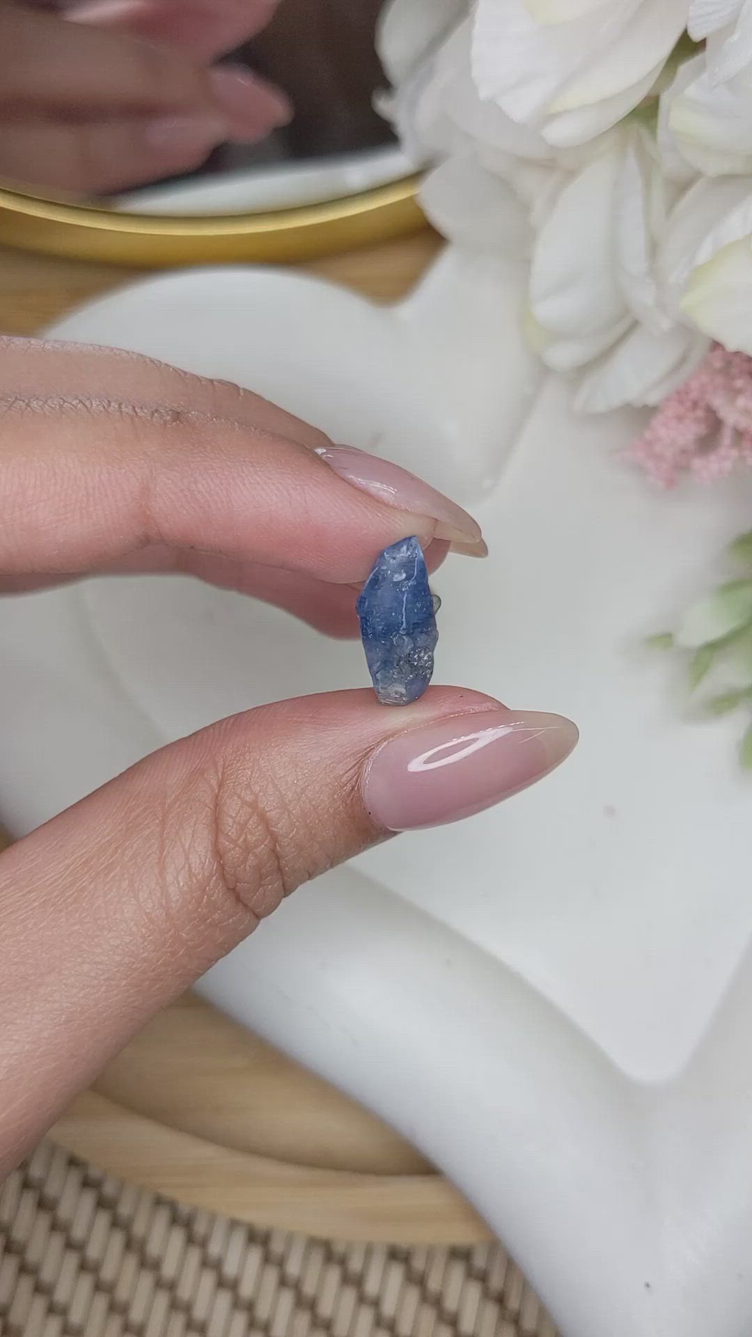 5.48 Ct. Blue Sapphire Crystal from Ceylon (Sri Lanka) Size Video
