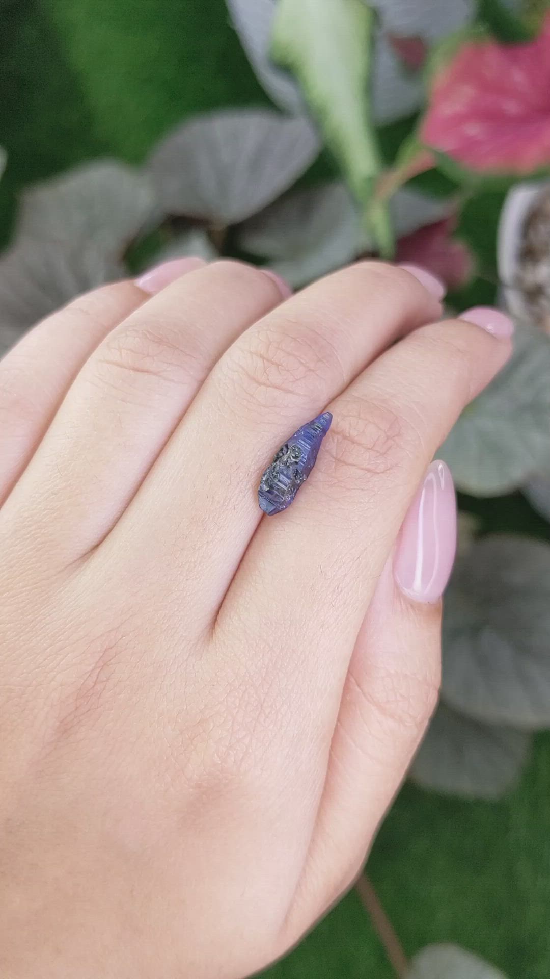 3.19 Ct. Blue Sapphire Crystal from Ceylon (Sri Lanka) Size Video