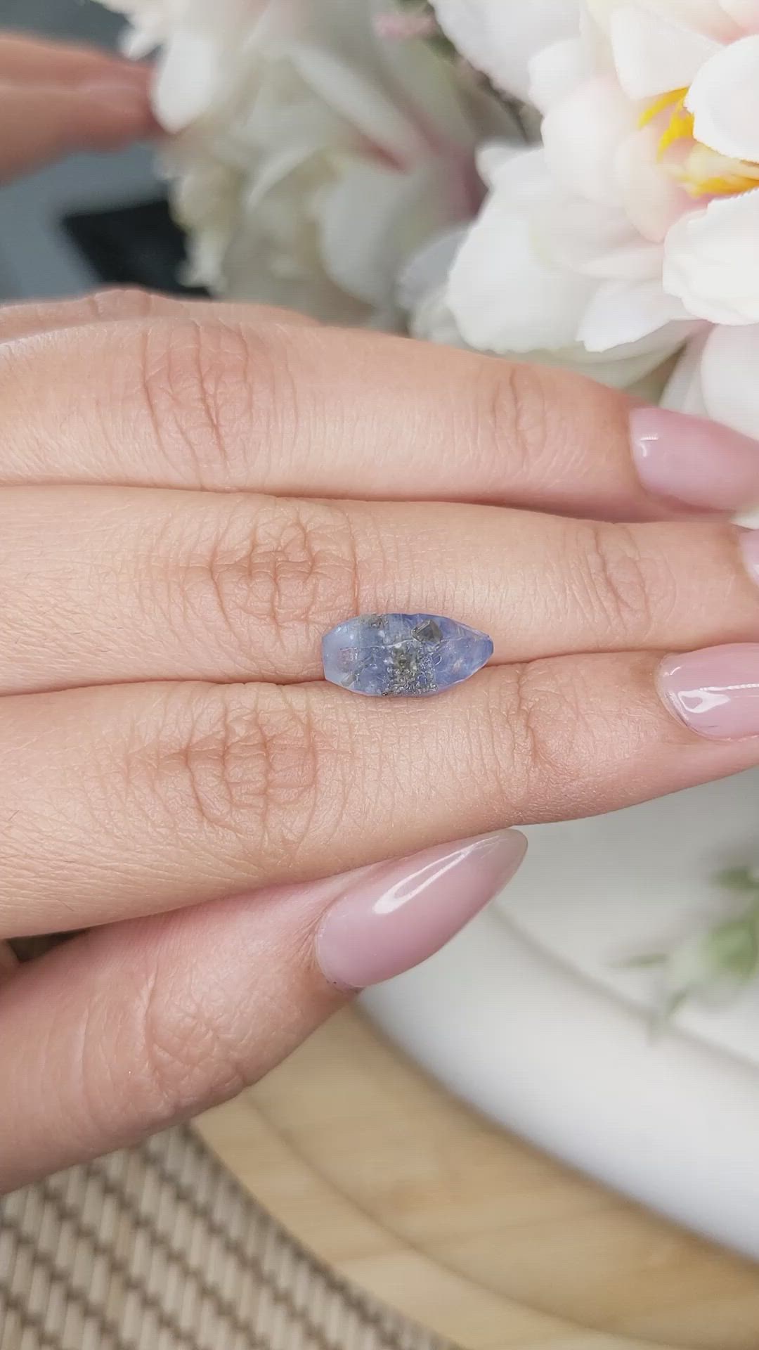 4.62 Ct. Blue Sapphire Crystal from Ceylon (Sri Lanka) Size Video