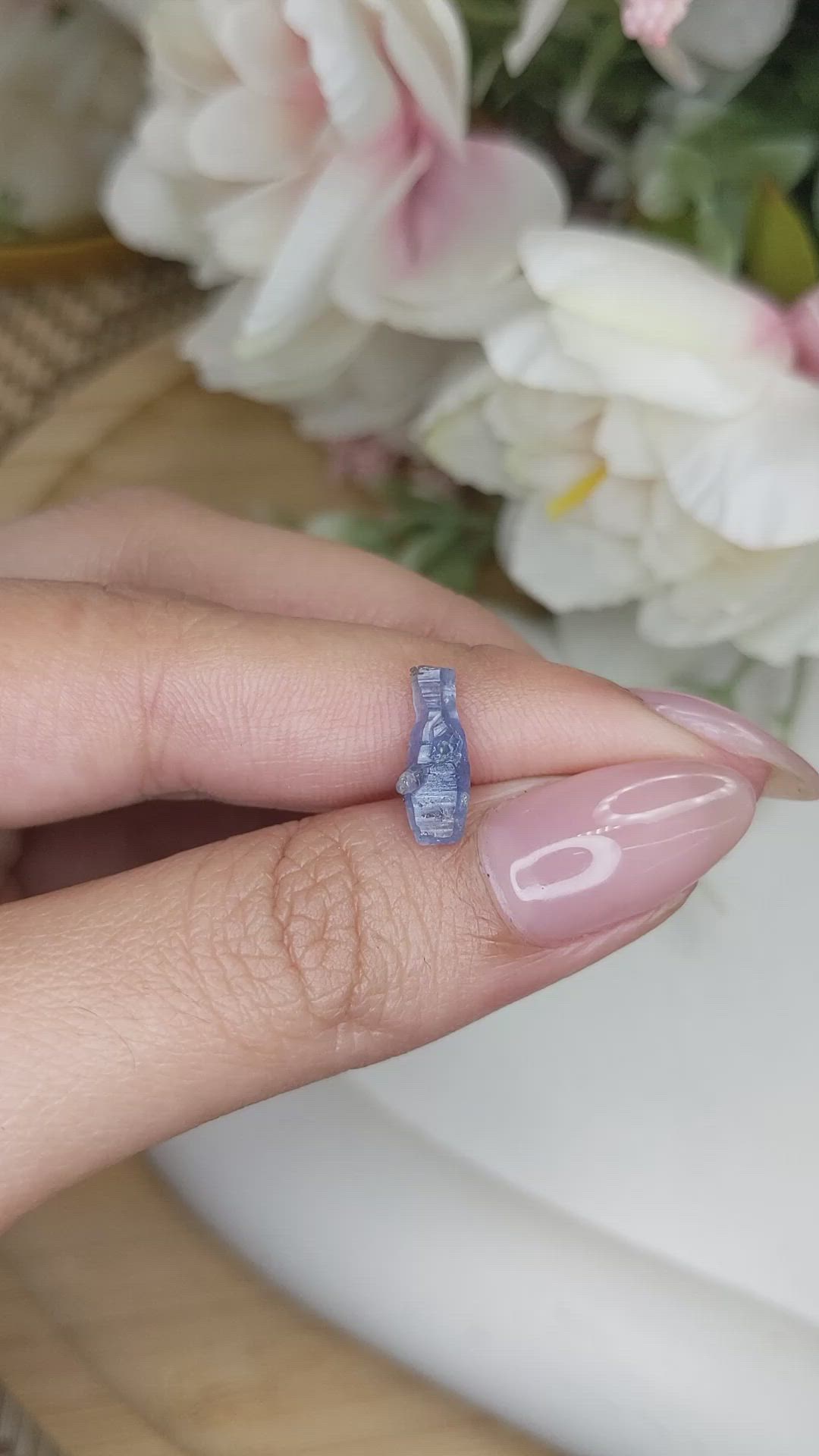 2.16 Ct. Blue Sapphire Crystal from Ceylon (Sri Lanka) Size Video