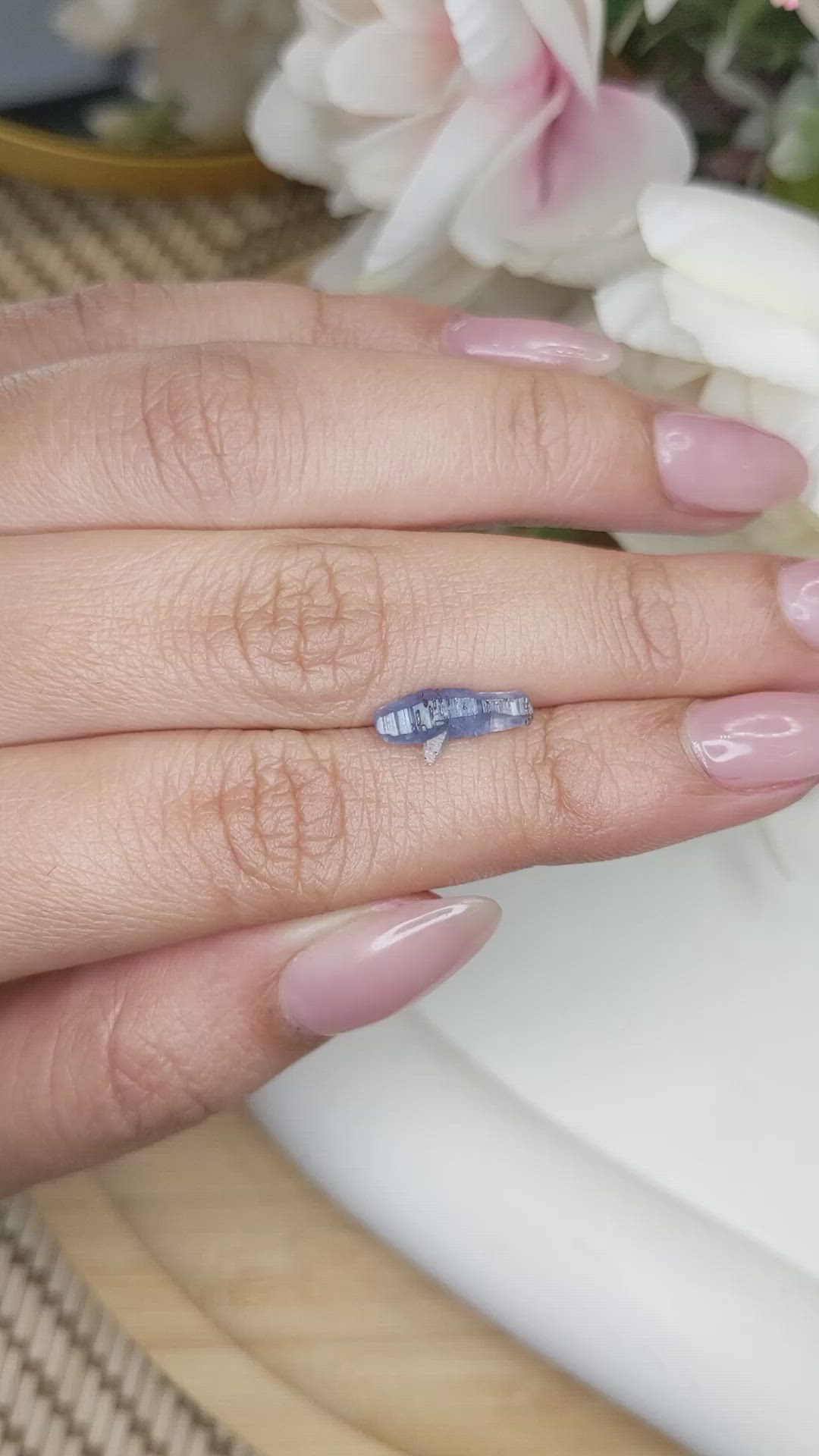 2.16 Ct. Blue Sapphire Crystal from Ceylon (Sri Lanka) Size Video