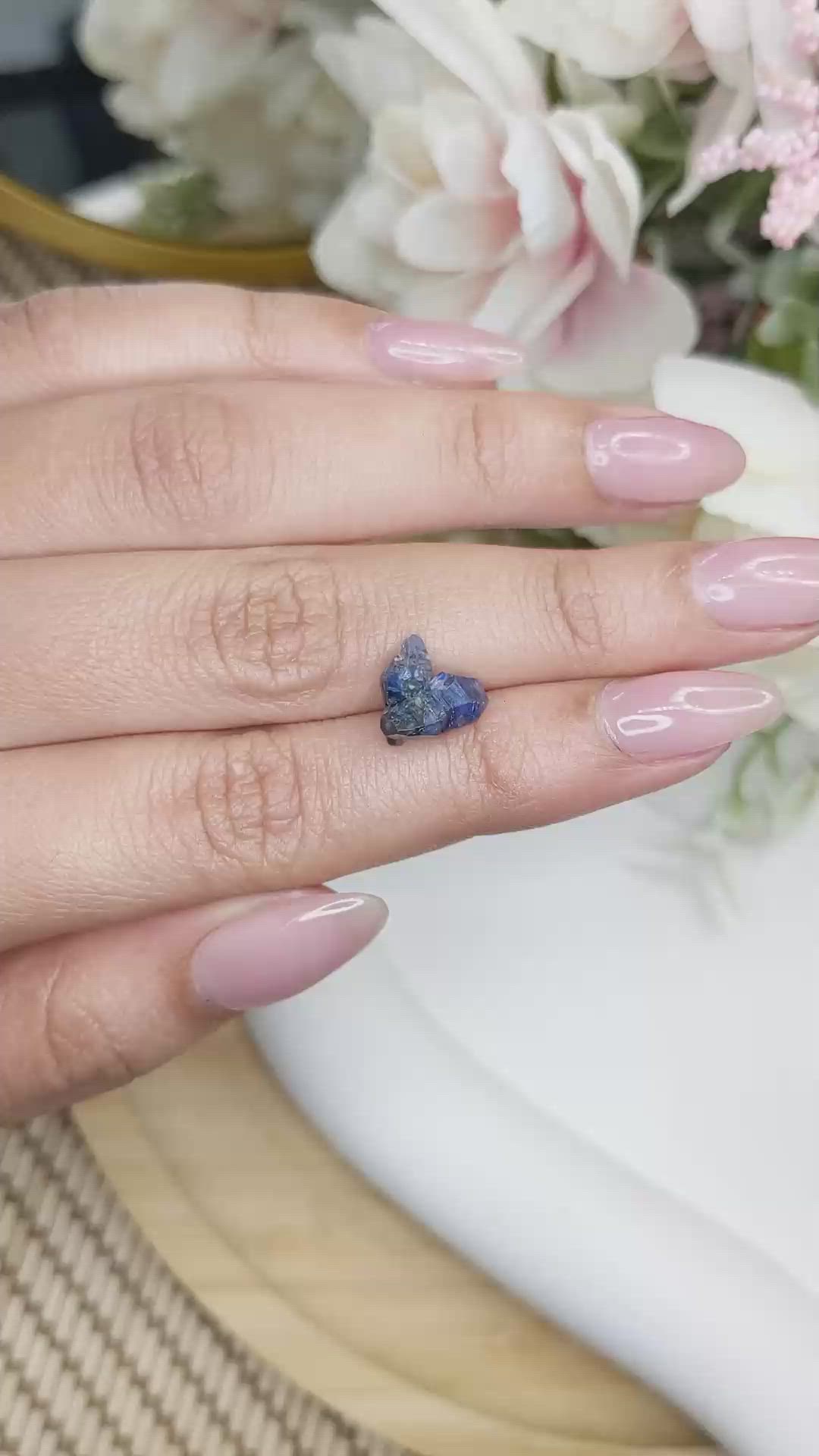 3.79 Ct. Blue Sapphire Crystal from Ceylon (Sri Lanka) Size Video