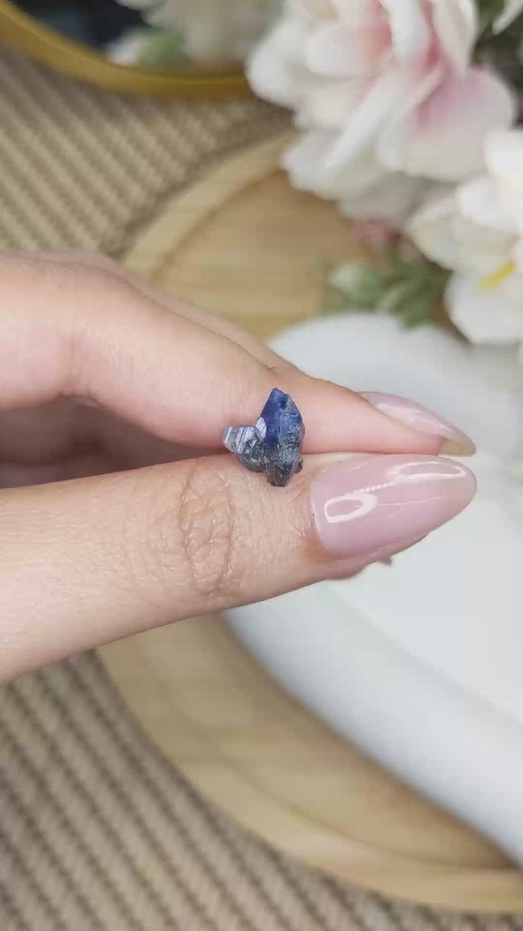 3.79 Ct. Blue Sapphire Crystal from Ceylon (Sri Lanka) Size Video