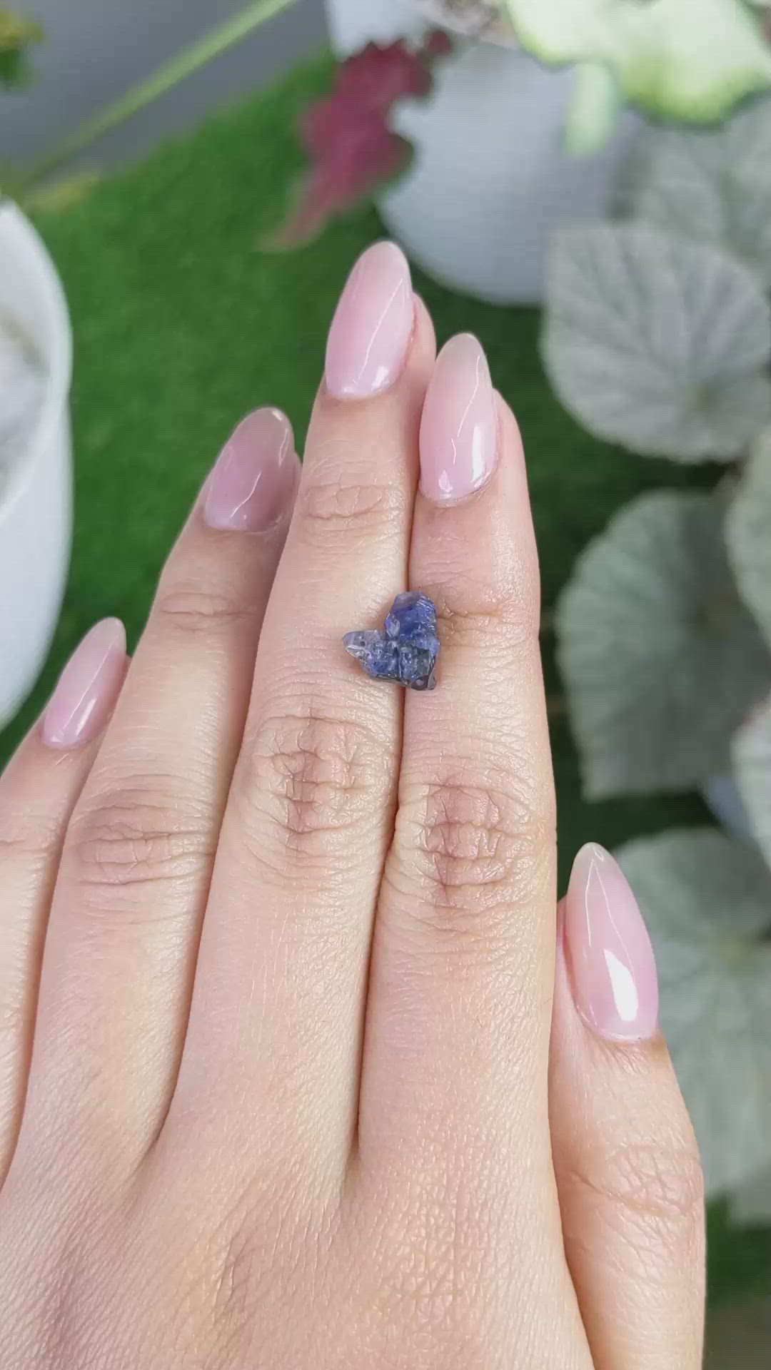 3.79 Ct. Blue Sapphire Crystal from Ceylon (Sri Lanka) Size Video