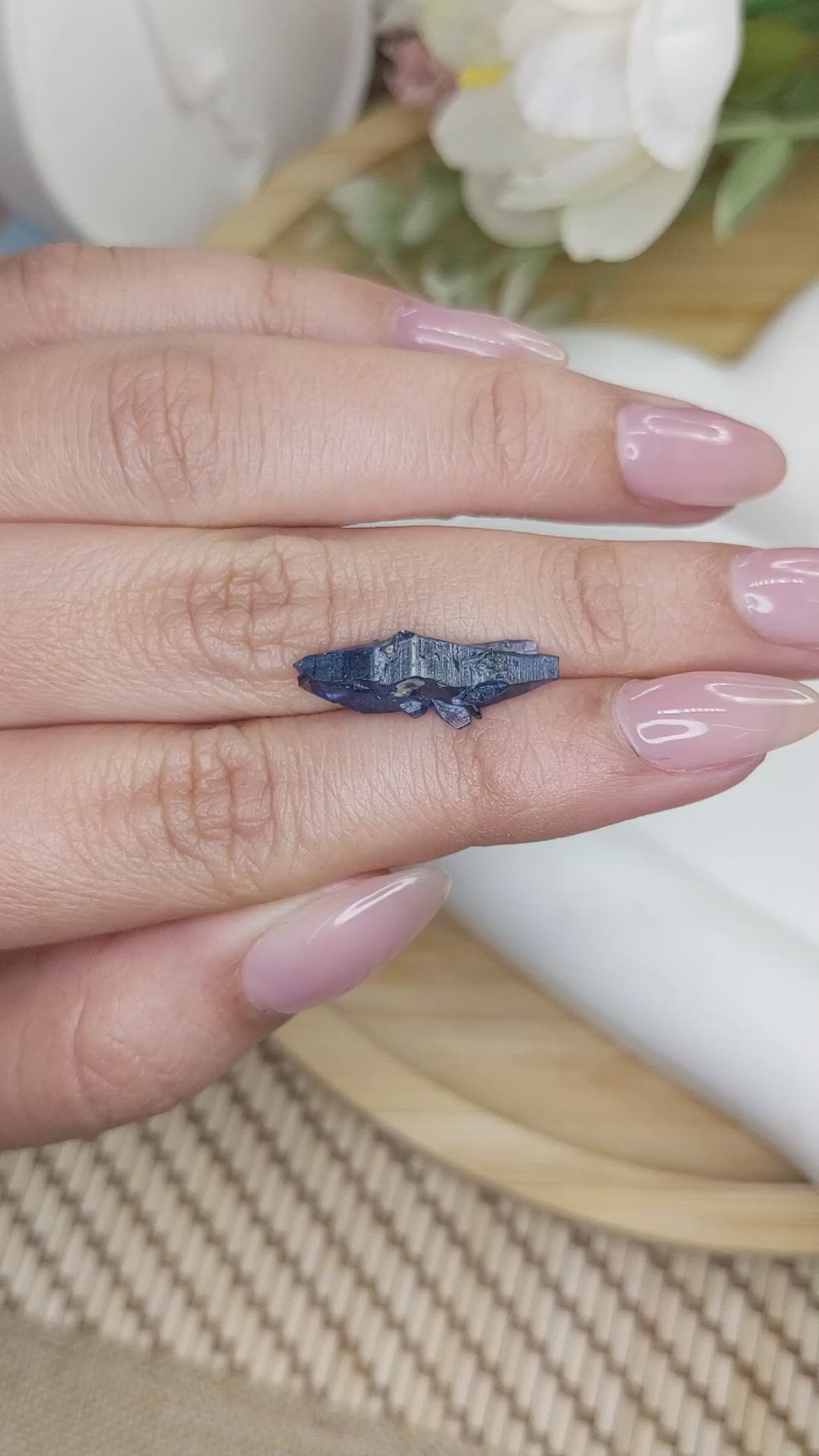 4.56 Ct. Blue Sapphire Crystal from Ceylon (Sri Lanka) Size Video