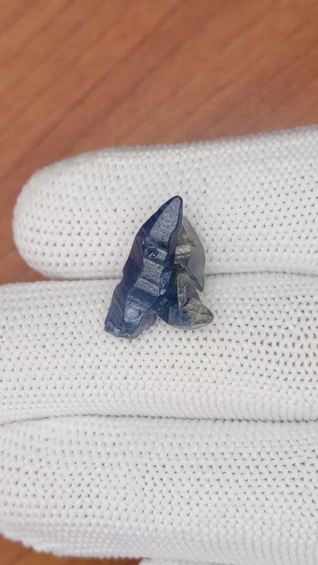 8.54 Ct. Blue Sapphire Crystal from Ceylon (Sri Lanka) Size Video