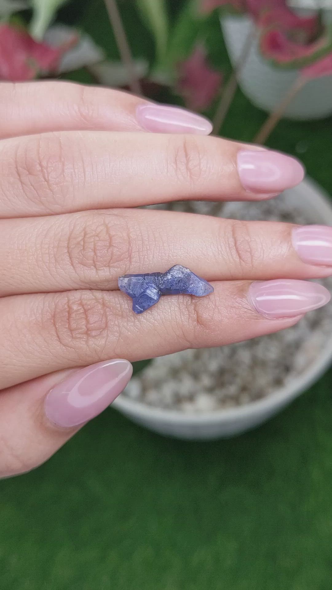 3.38 Ct. Blue Sapphire Crystal from Ceylon (Sri Lanka) Size Video