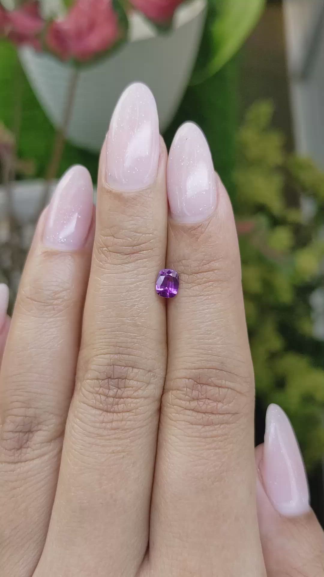 0.44 Ct. Pinkish Purple Sapphire from Ceylon (Sri Lanka) Size Video