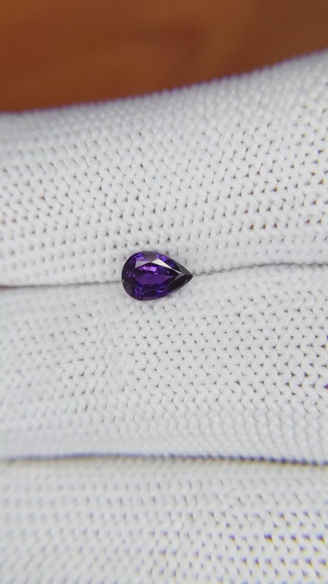 0.59 Ct. Purple Sapphire from Ceylon (Sri Lanka) Size Video