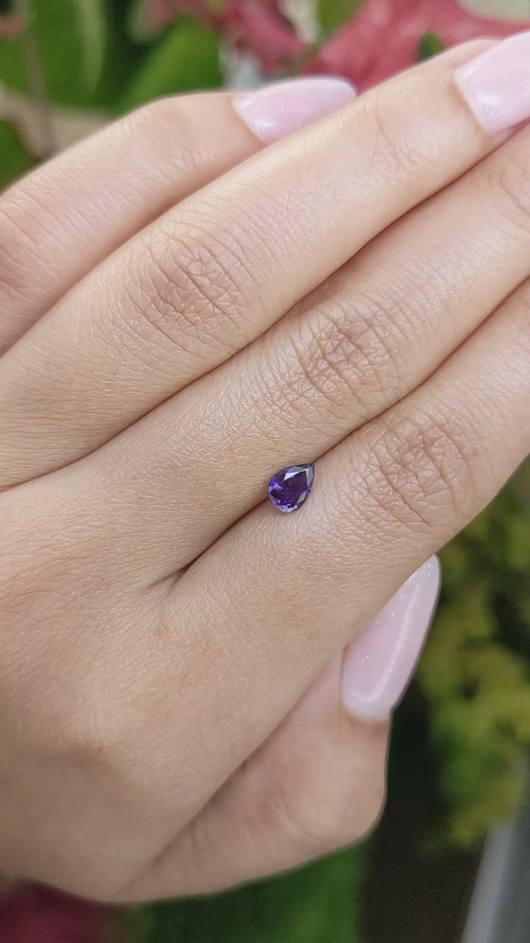 0.59 Ct. Purple Sapphire from Ceylon (Sri Lanka) Size Video