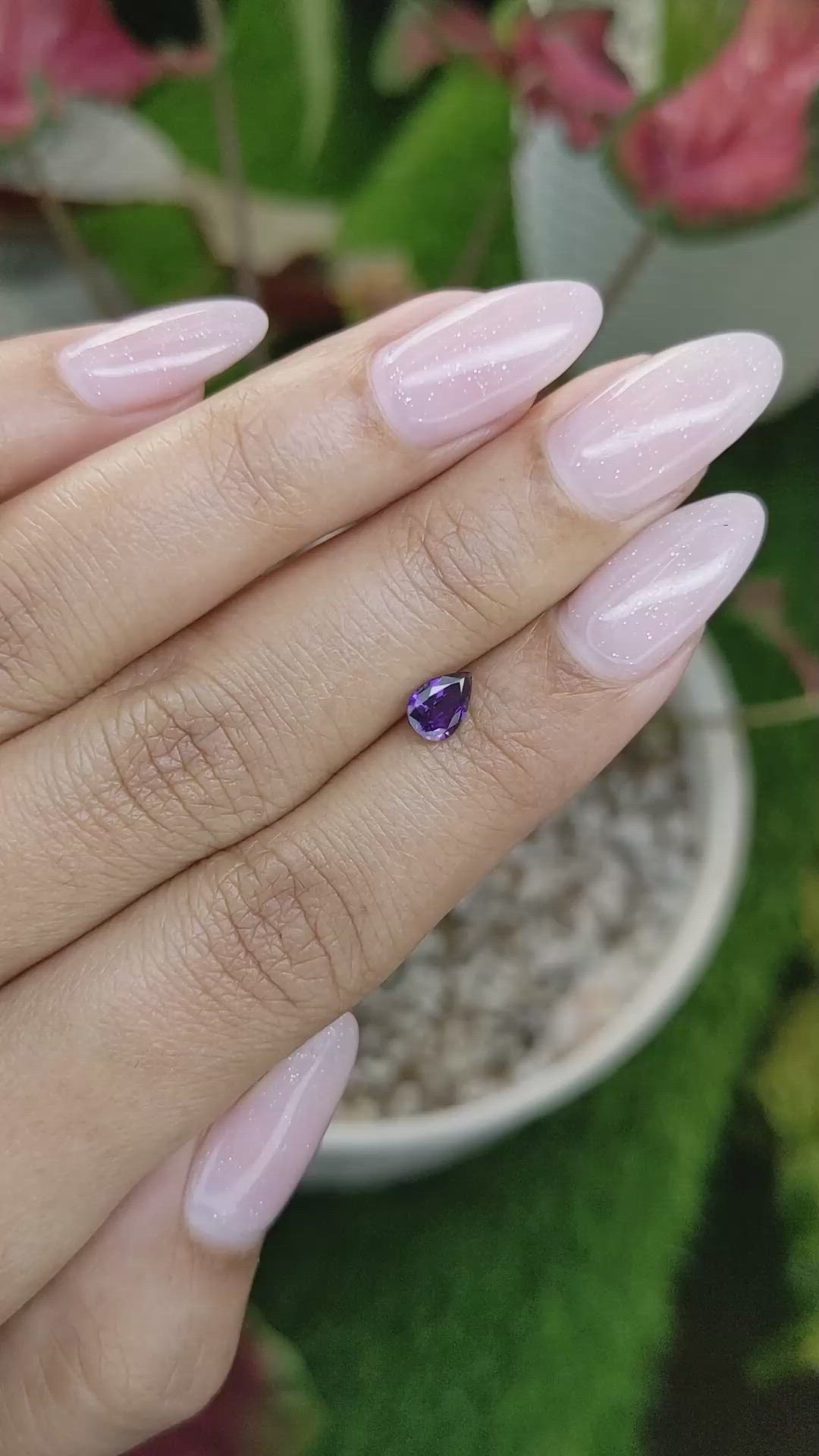 0.59 Ct. Purple Sapphire from Ceylon (Sri Lanka) Size Video