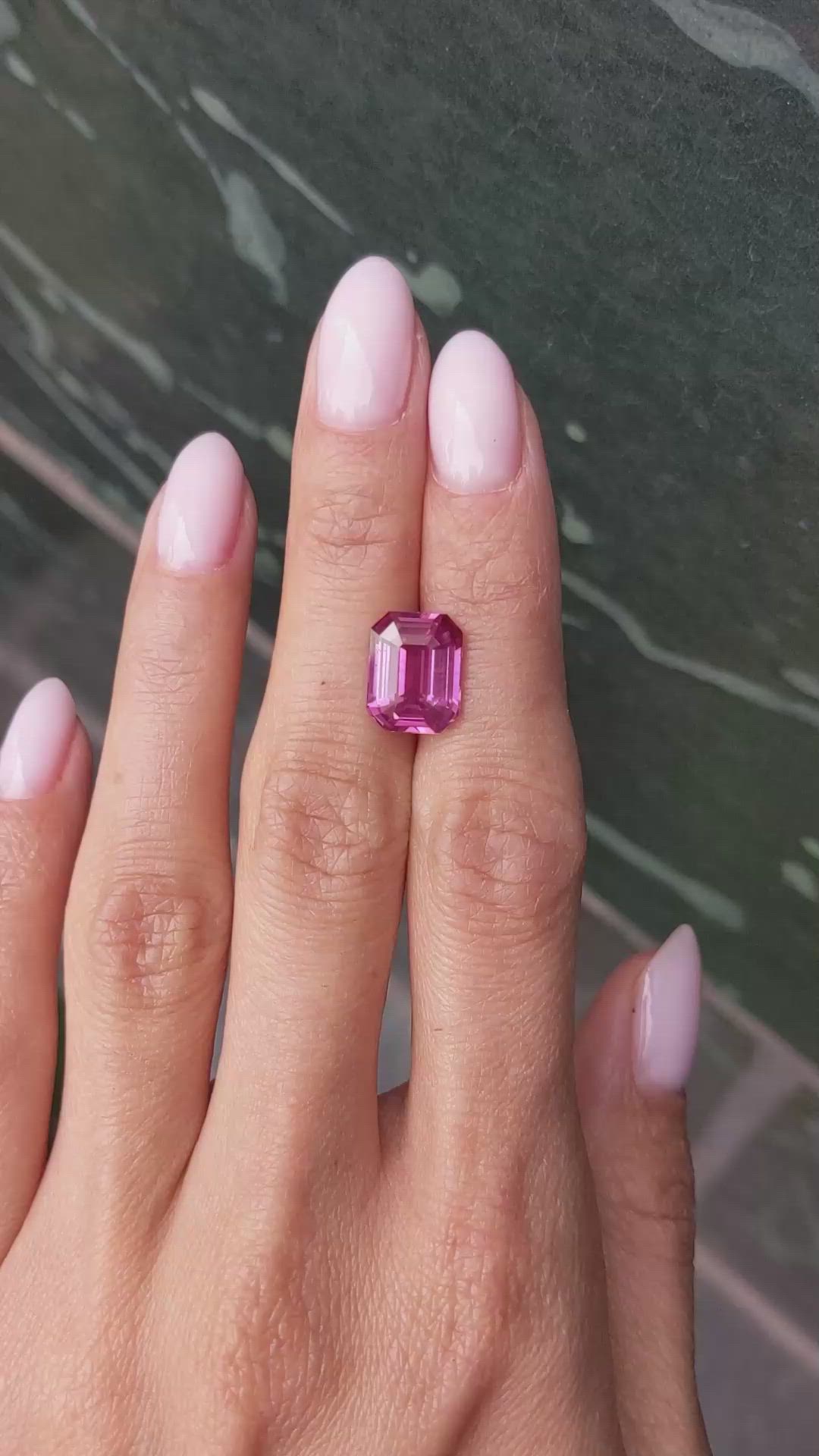 6.08 Ct. Purplish Pink Sapphire from Ceylon (Sri Lanka) Size Video