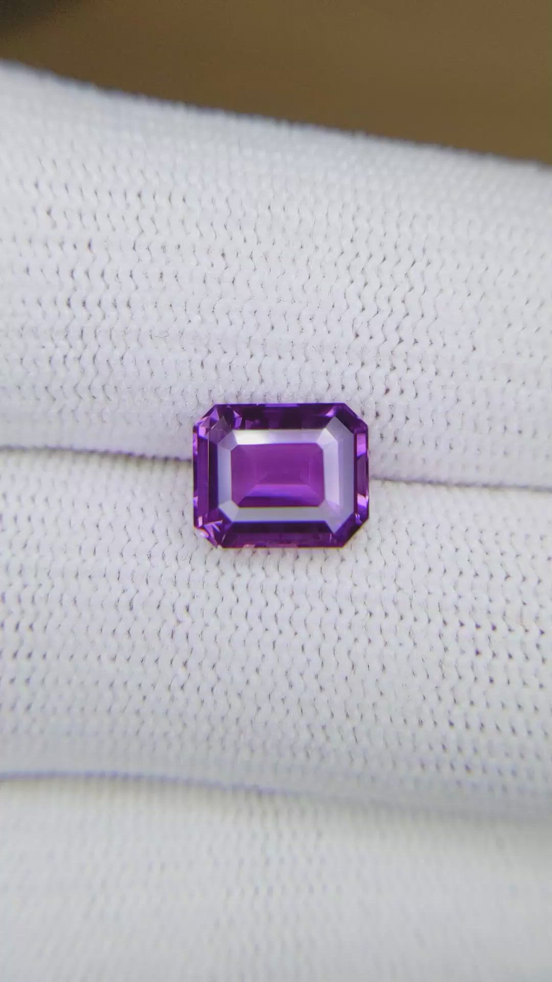 3.04 Ct. Pinkish Purple Sapphire from Madagascar Size Video