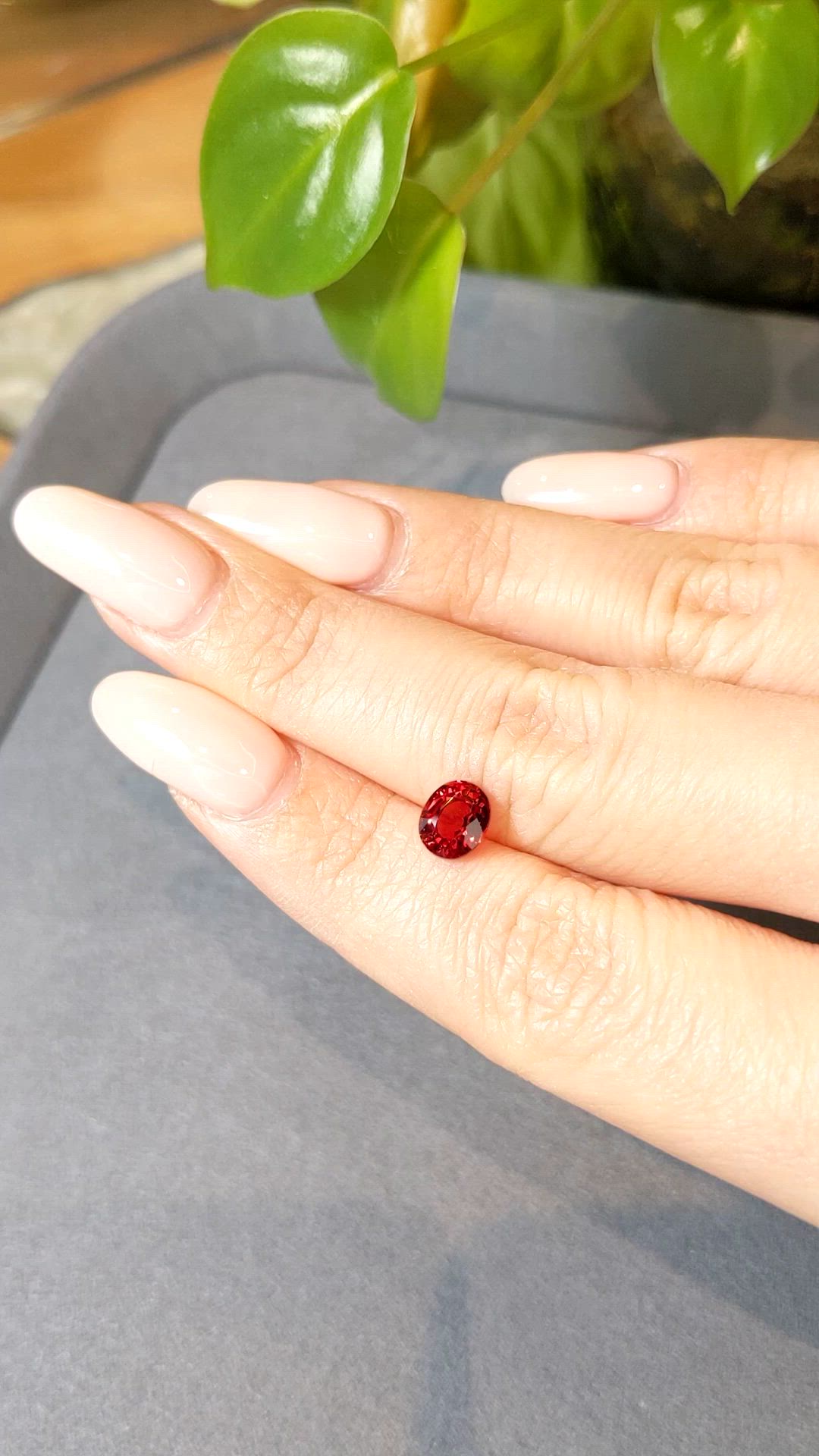 1.57 Ct. Reddish Orange Sapphire from Ceylon (Sri Lanka) Size Video