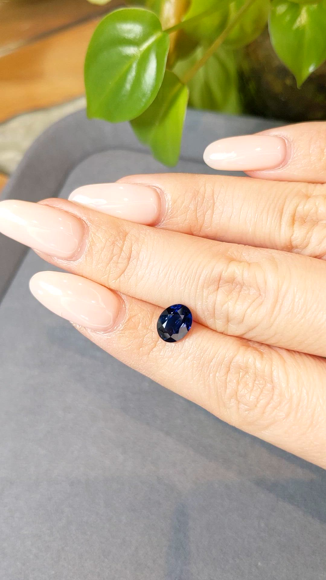 2.03 Ct. Blue Sapphire from Ceylon (Sri Lanka) Size Video