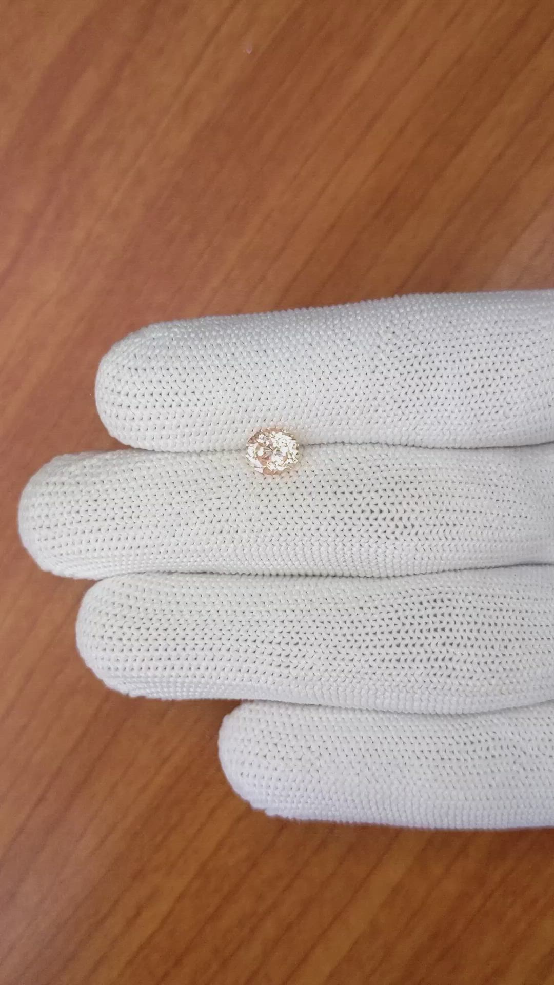 0.97 Ct. Peach Sapphire from Ceylon (Sri Lanka) Size Video