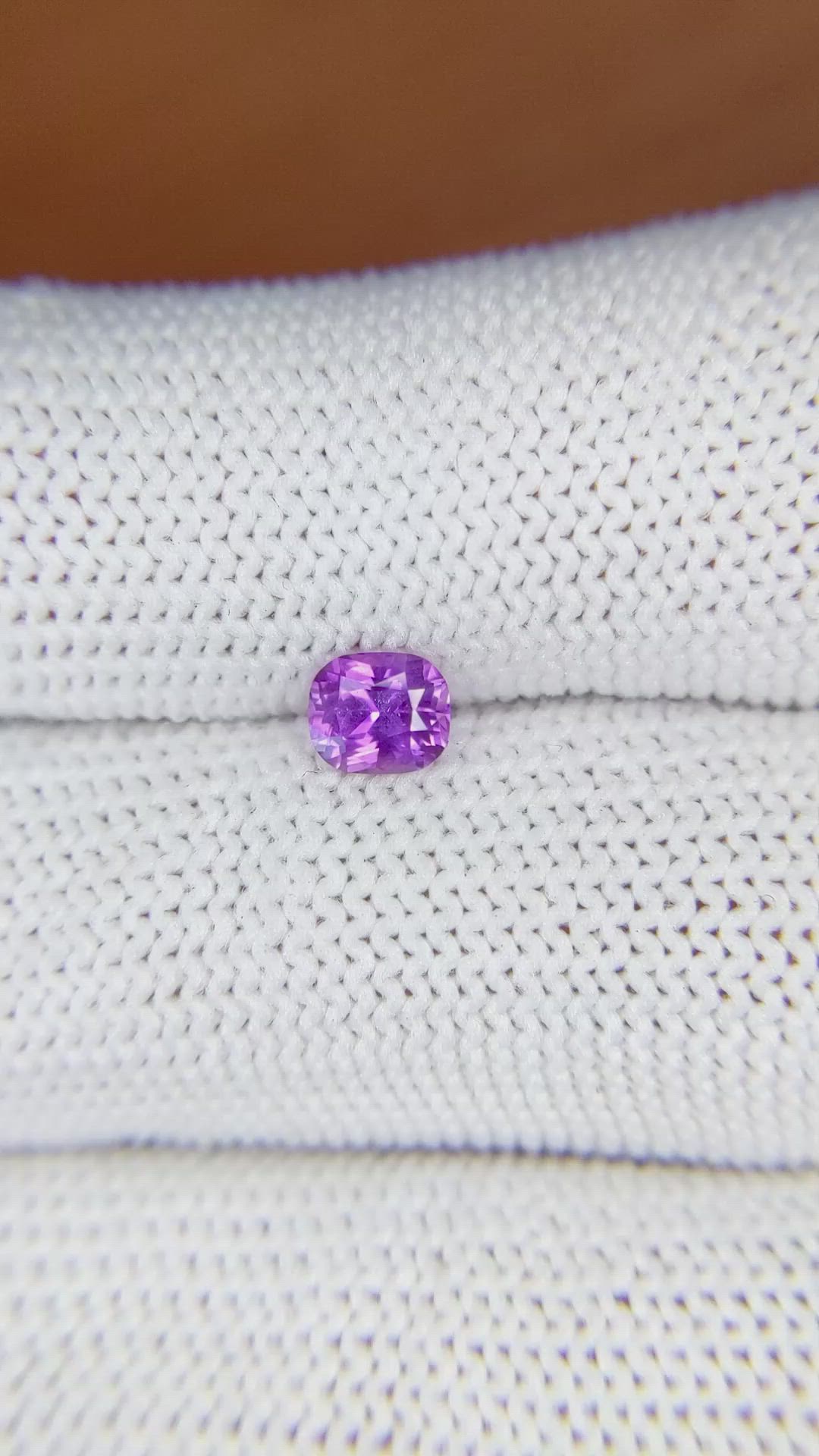 0.57 Ct. Pinkish Purple Sapphire from Ceylon (Sri Lanka) Size Video