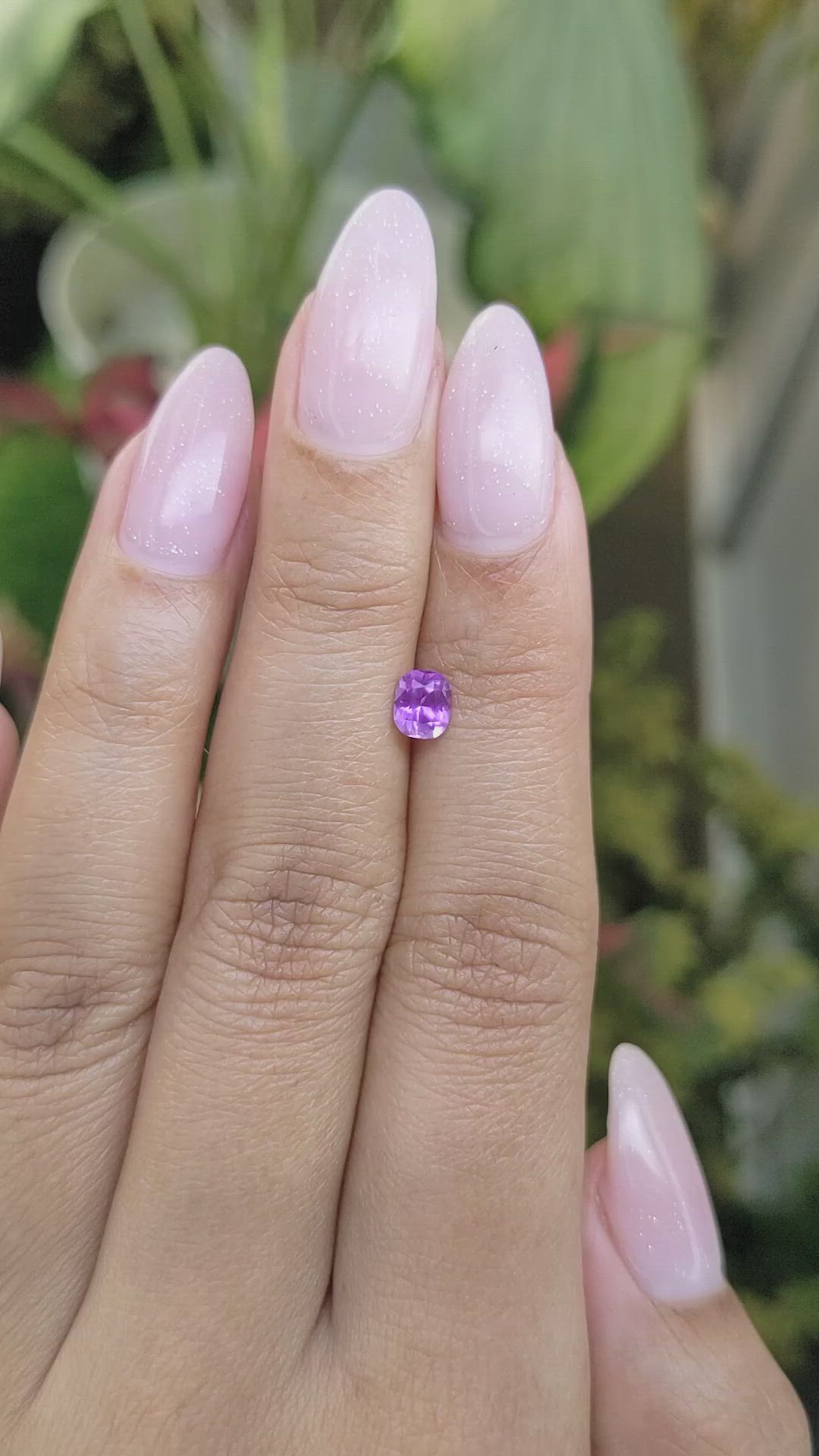 0.57 Ct. Pinkish Purple Sapphire from Ceylon (Sri Lanka) Size Video