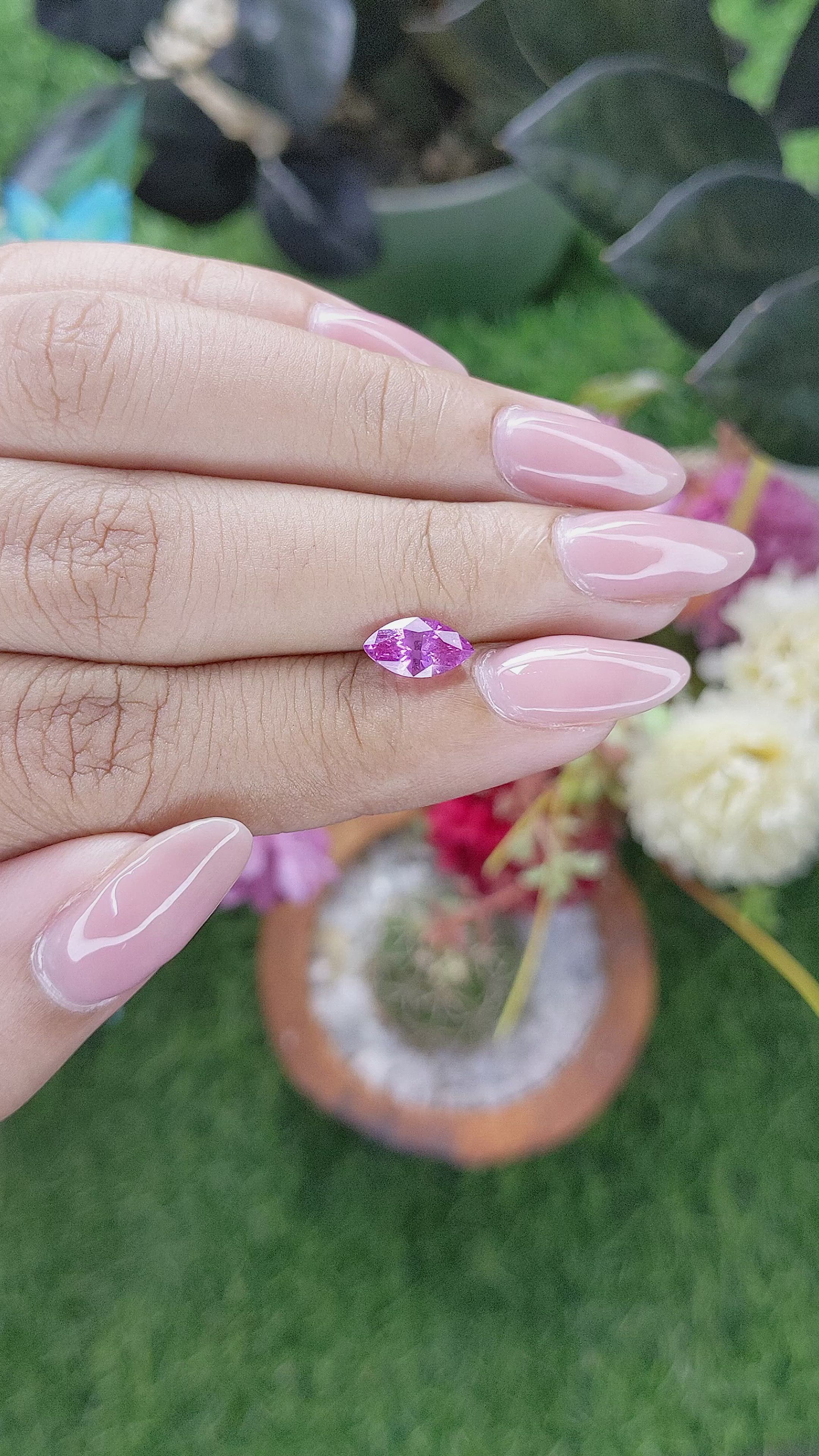 1.30 Ct. Purplish Pink Sapphire from Africa Size Video