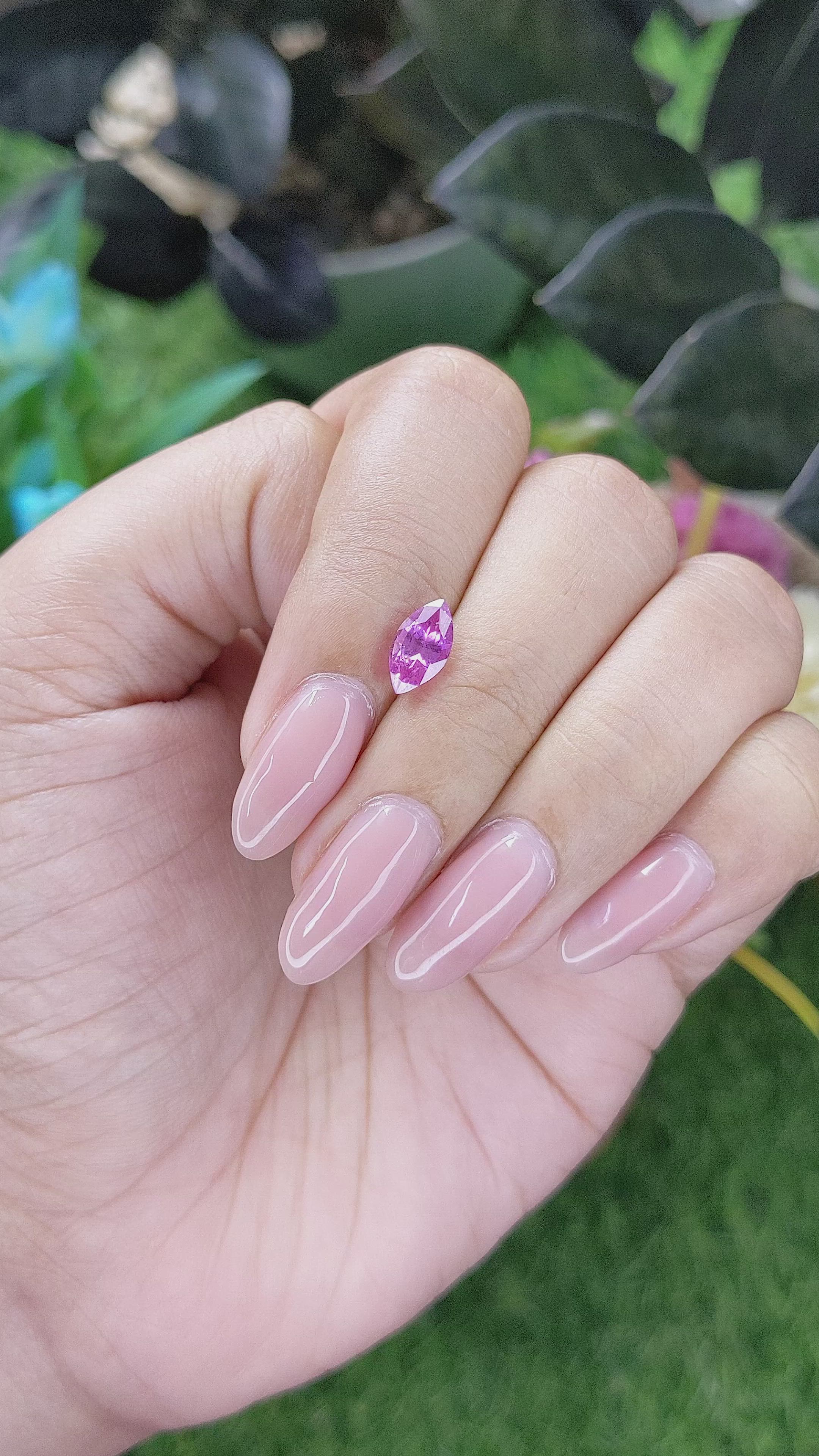 1.30 Ct. Purplish Pink Sapphire from Africa Size Video