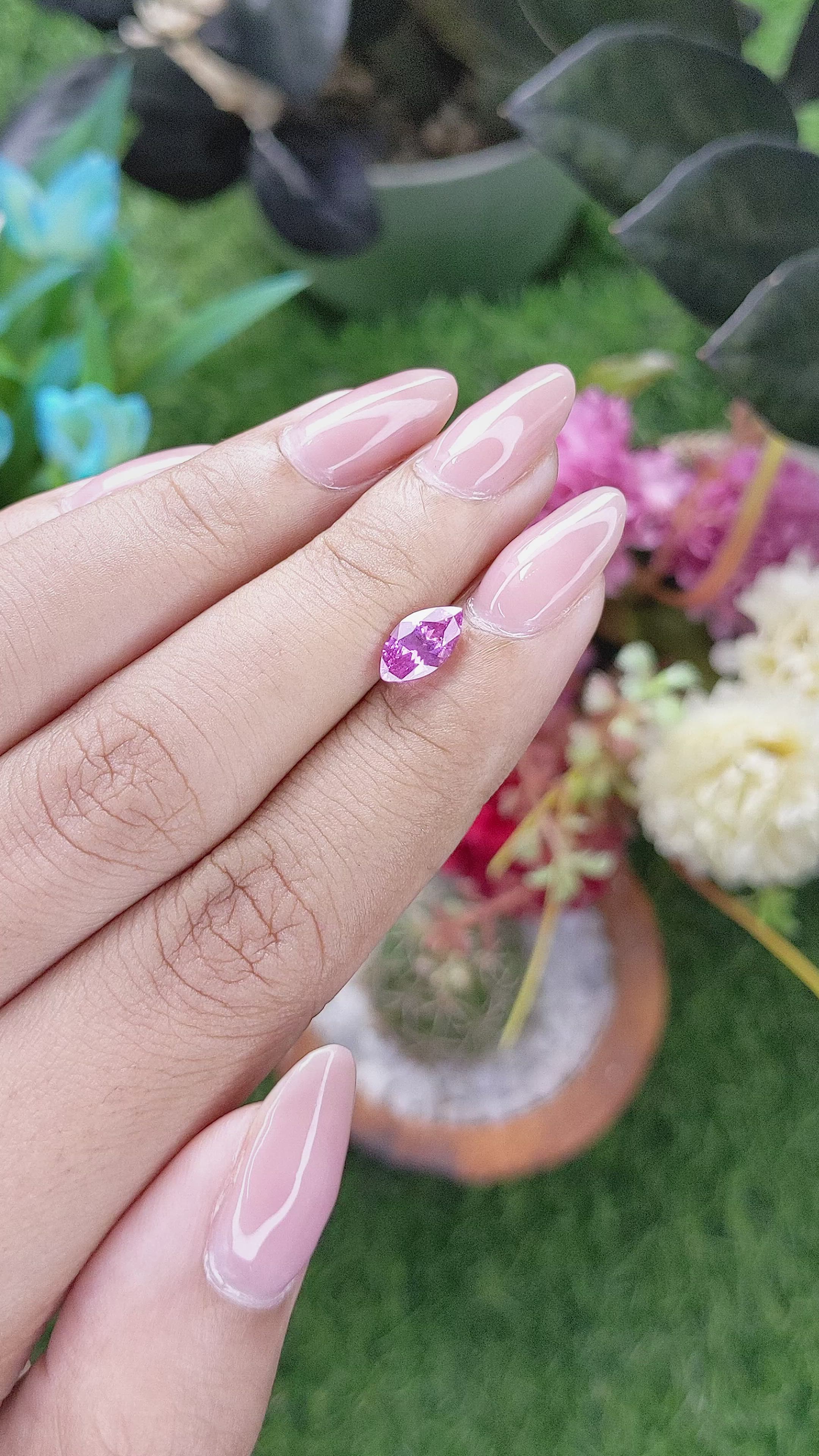 1.30 Ct. Purplish Pink Sapphire from Africa Size Video