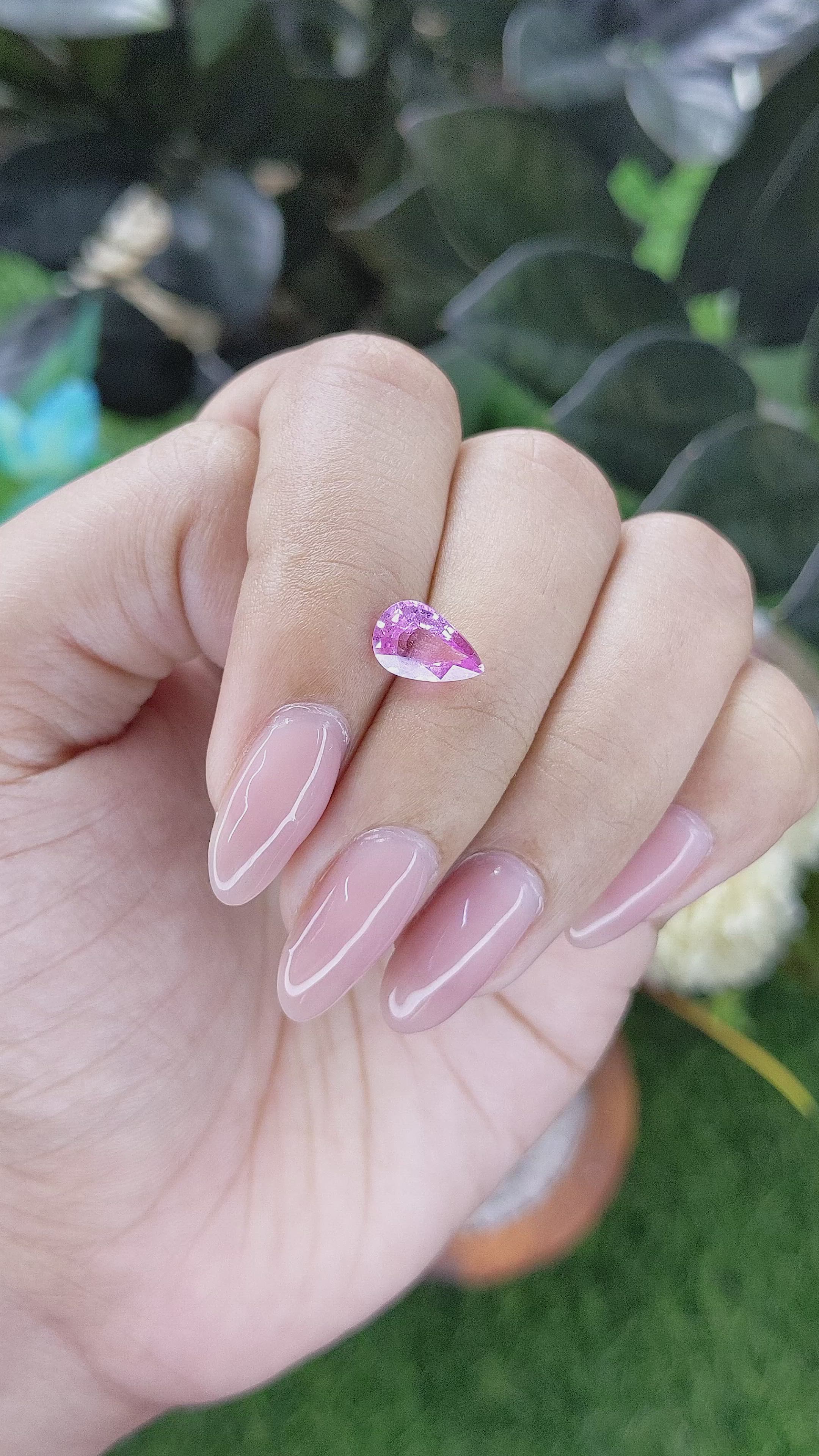 1.63 Ct. Purplish Pink Sapphire from Africa Size Video