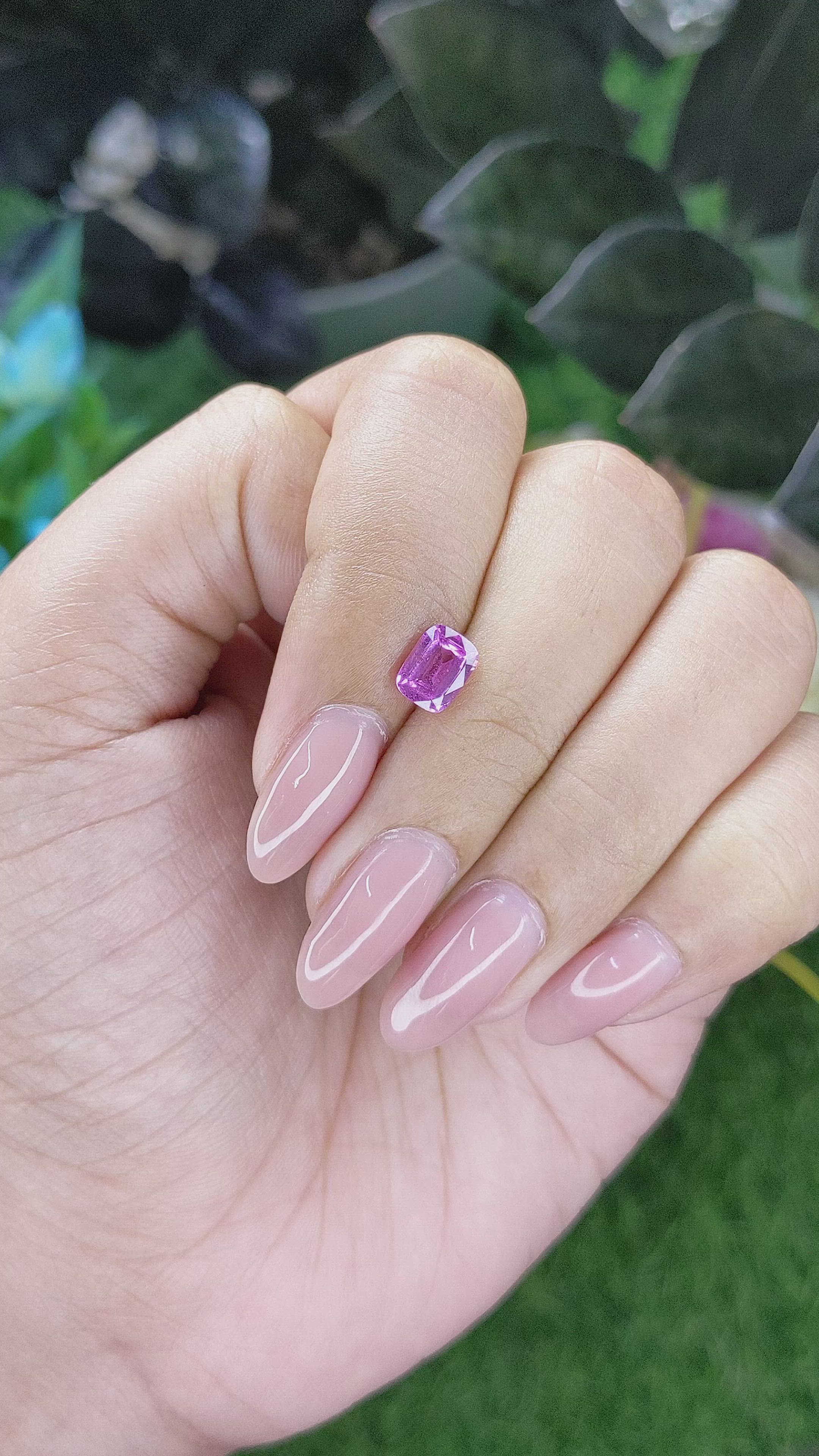 1.21 Ct. Pinkish Purple Sapphire from Africa Size Video