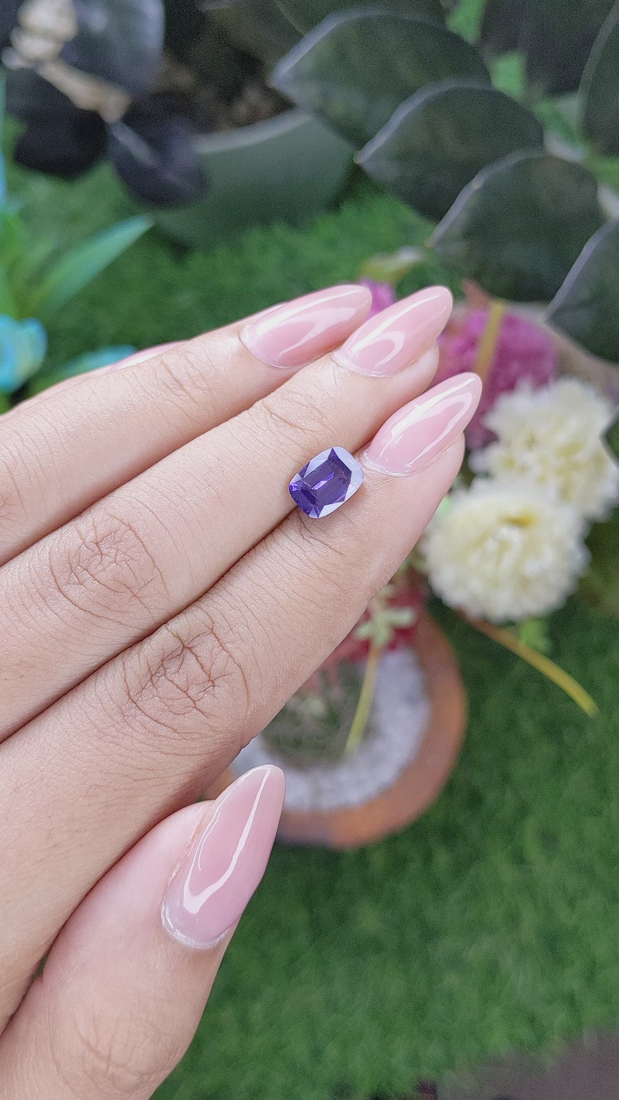 2.20 Ct. Bluish Purple Sapphire from Africa Size Video