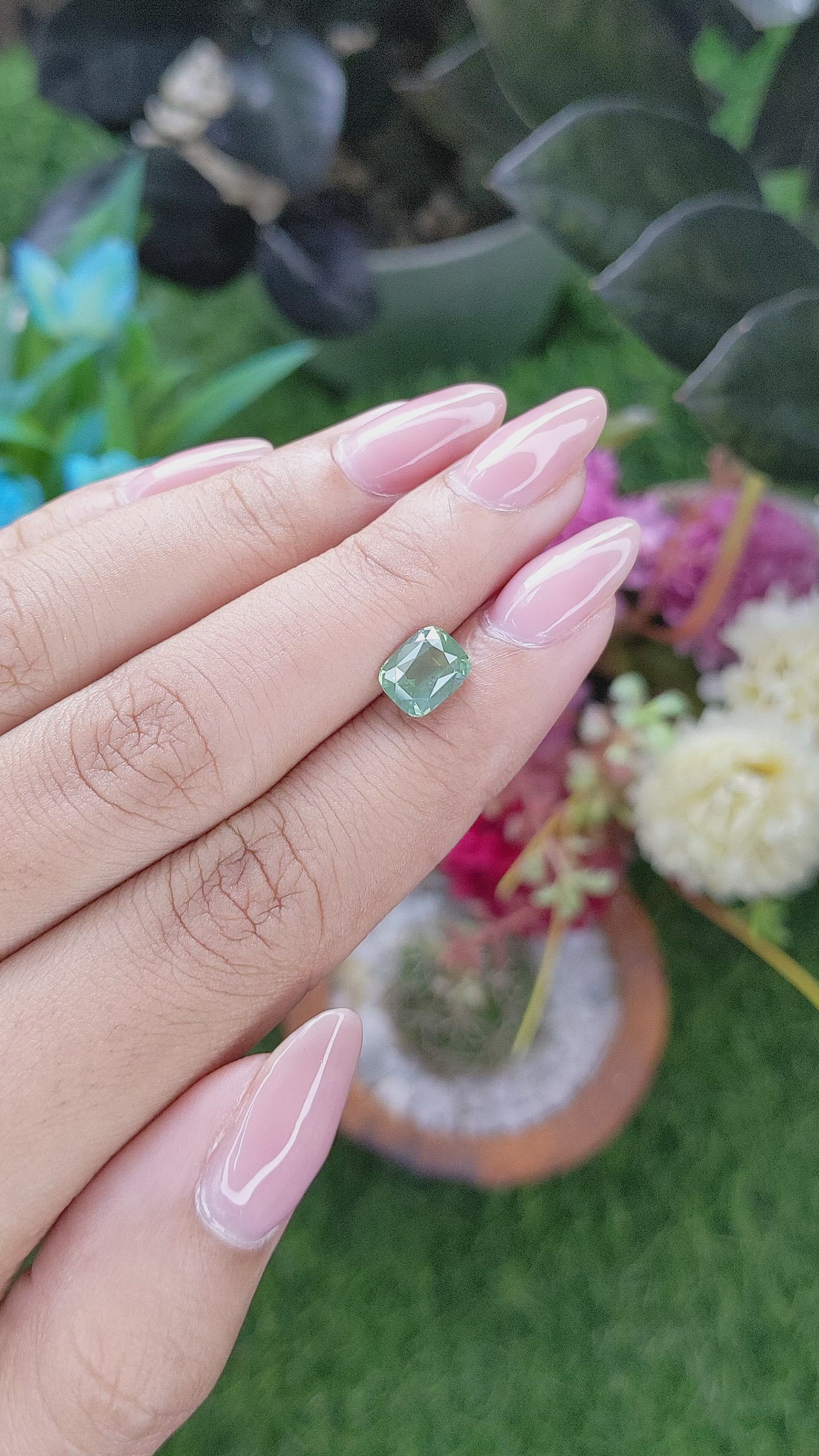 2.05 Ct. Yellowish Green Sapphire from Africa Size Video