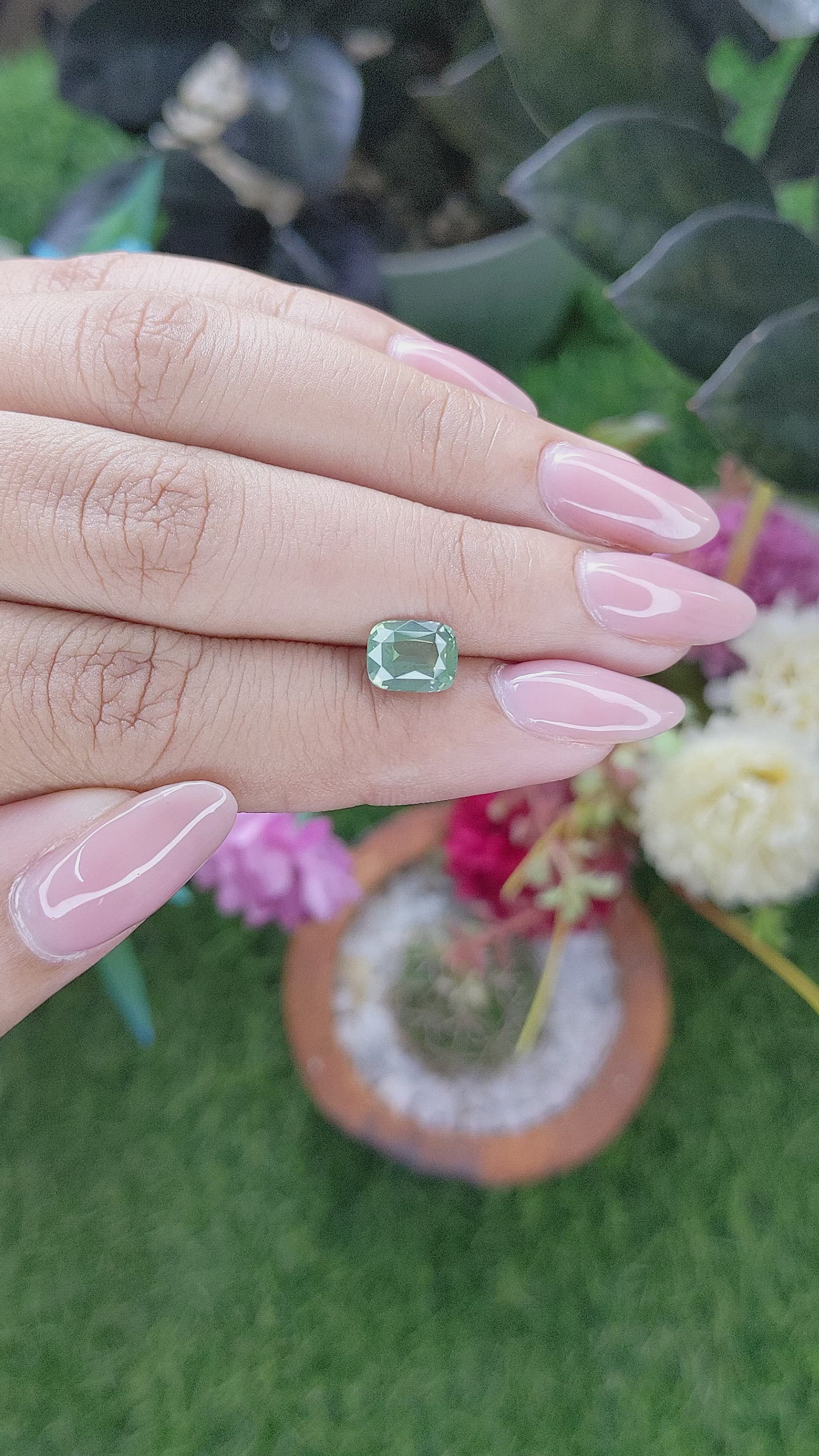 2.05 Ct. Yellowish Green Sapphire from Africa Size Video