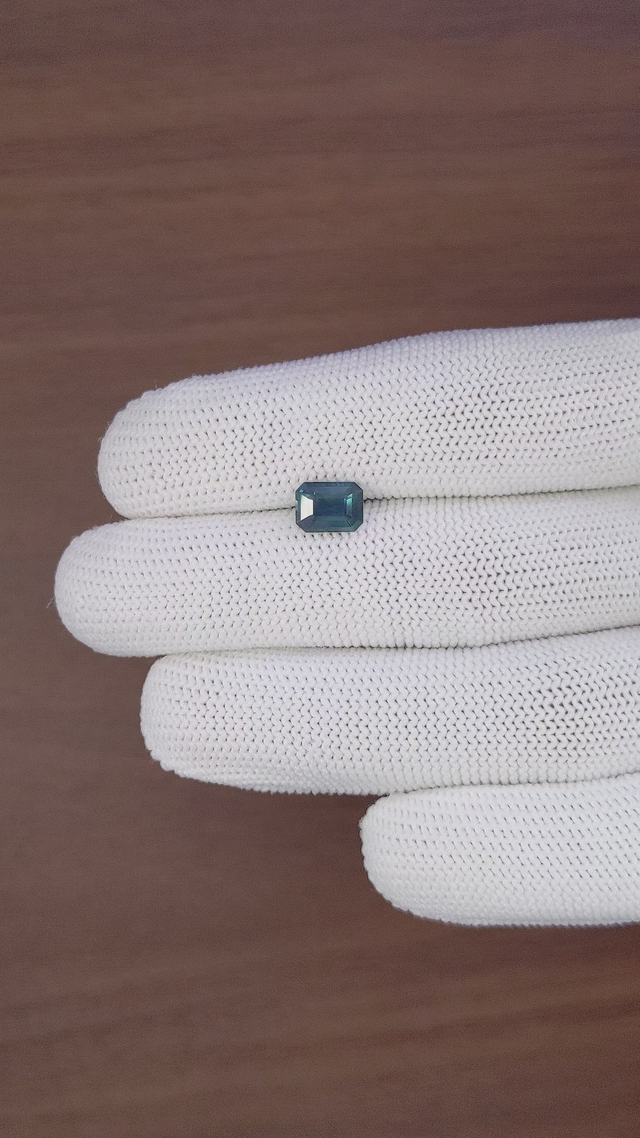 1.68 Ct. Greenish Blue Sapphire from Africa Size Video