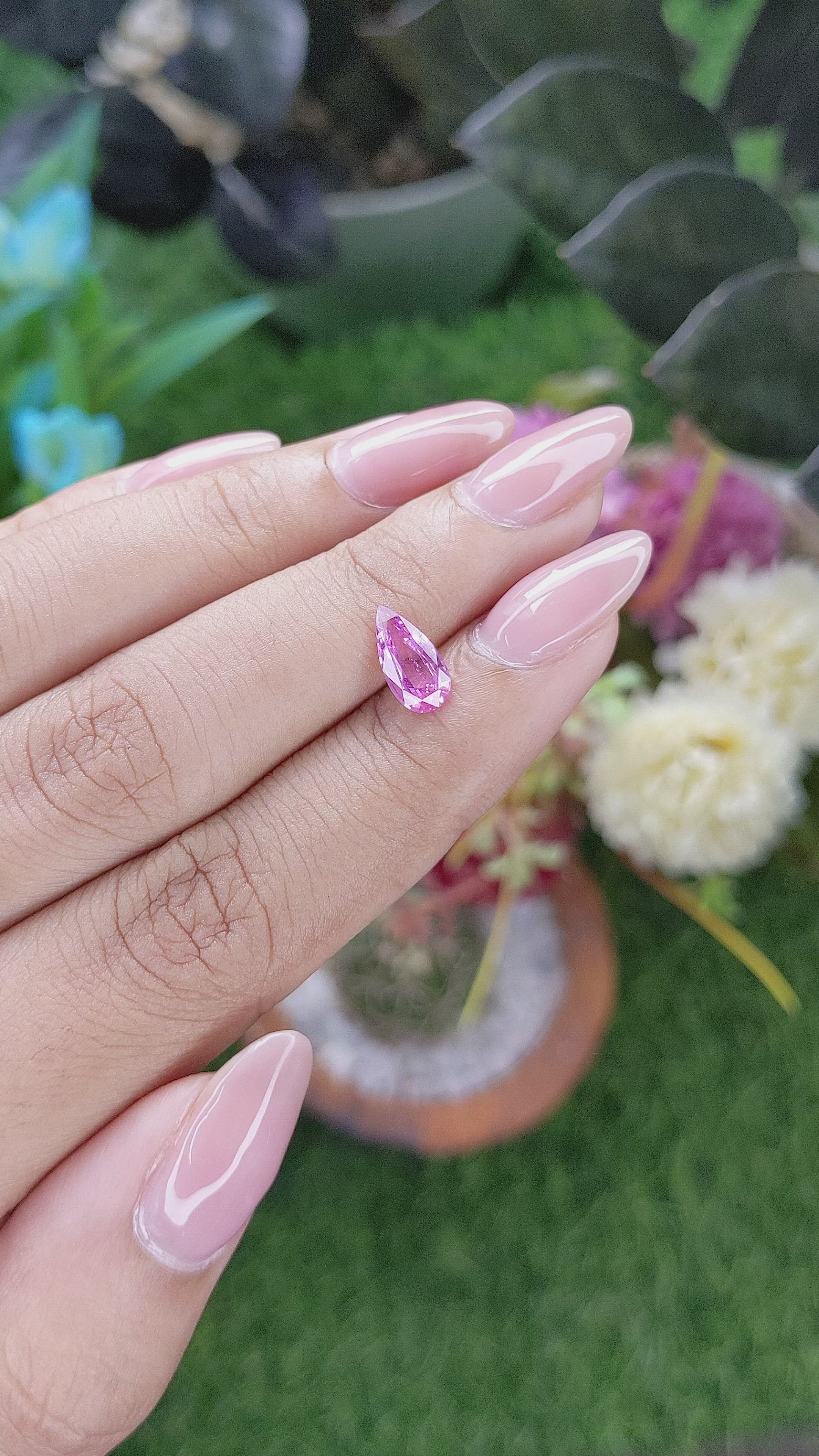 1.04 Ct. Pink Sapphire from Africa Size Video