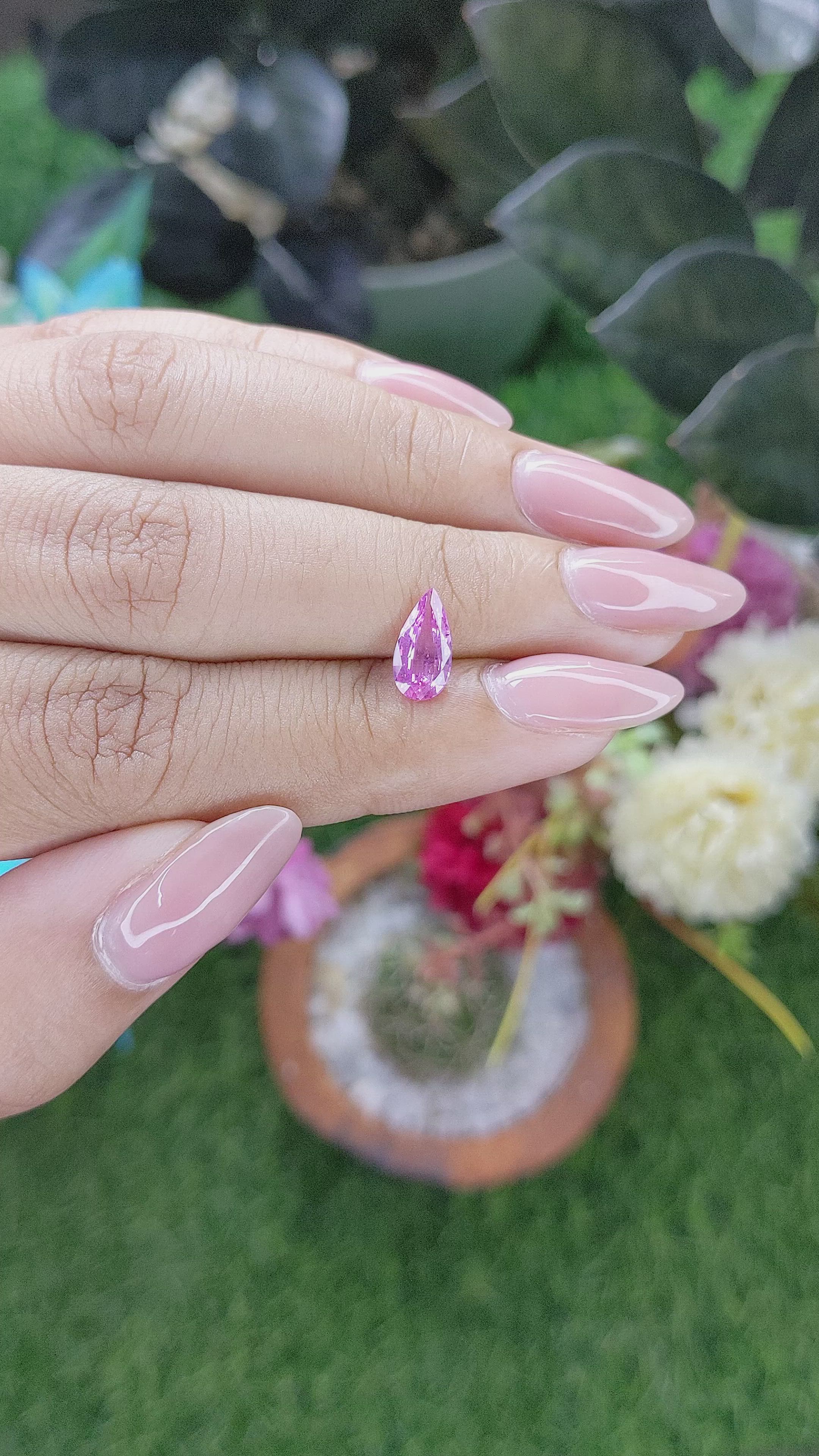 1.04 Ct. Pink Sapphire from Africa Size Video