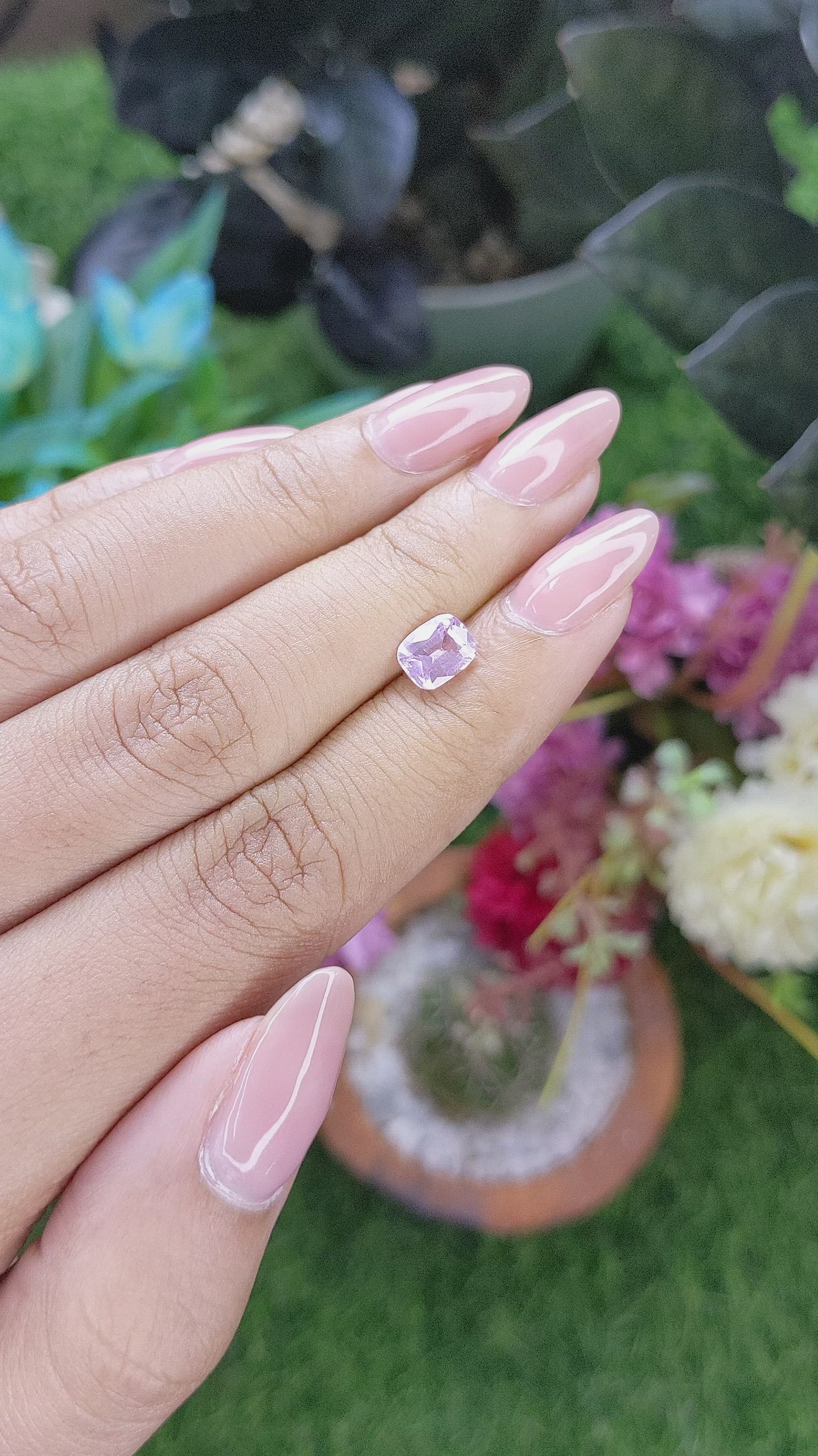 1.17 Ct. Purplish Pink Sapphire from Africa Size Video