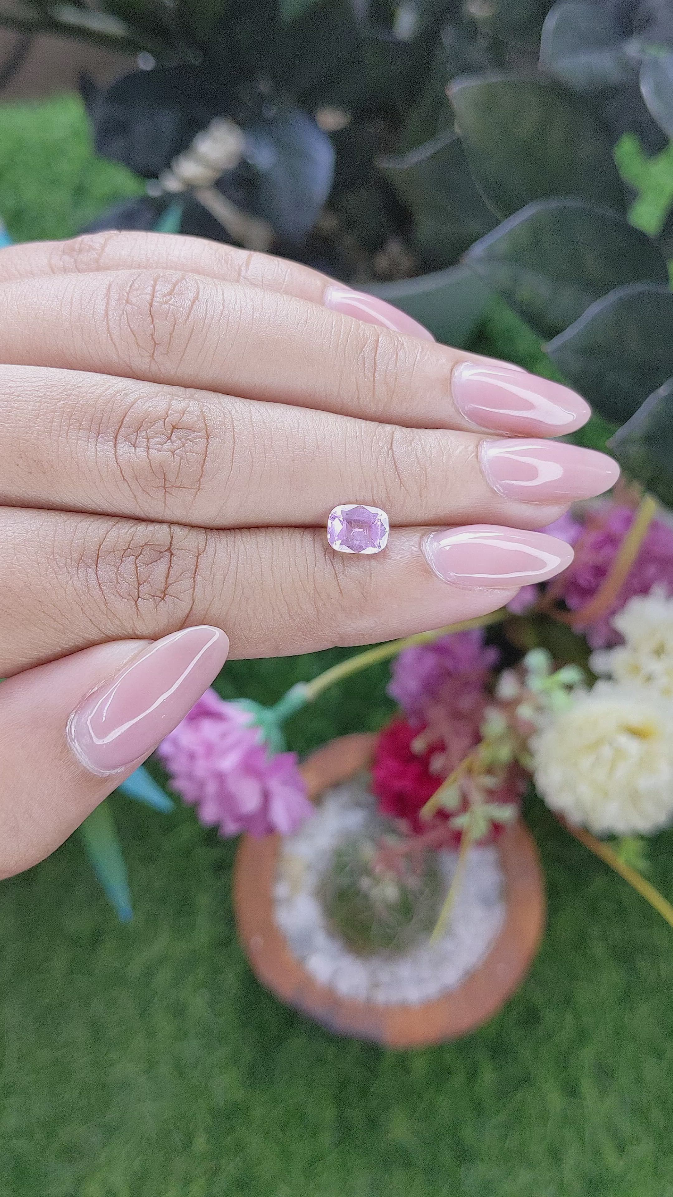 1.17 Ct. Purplish Pink Sapphire from Africa Size Video