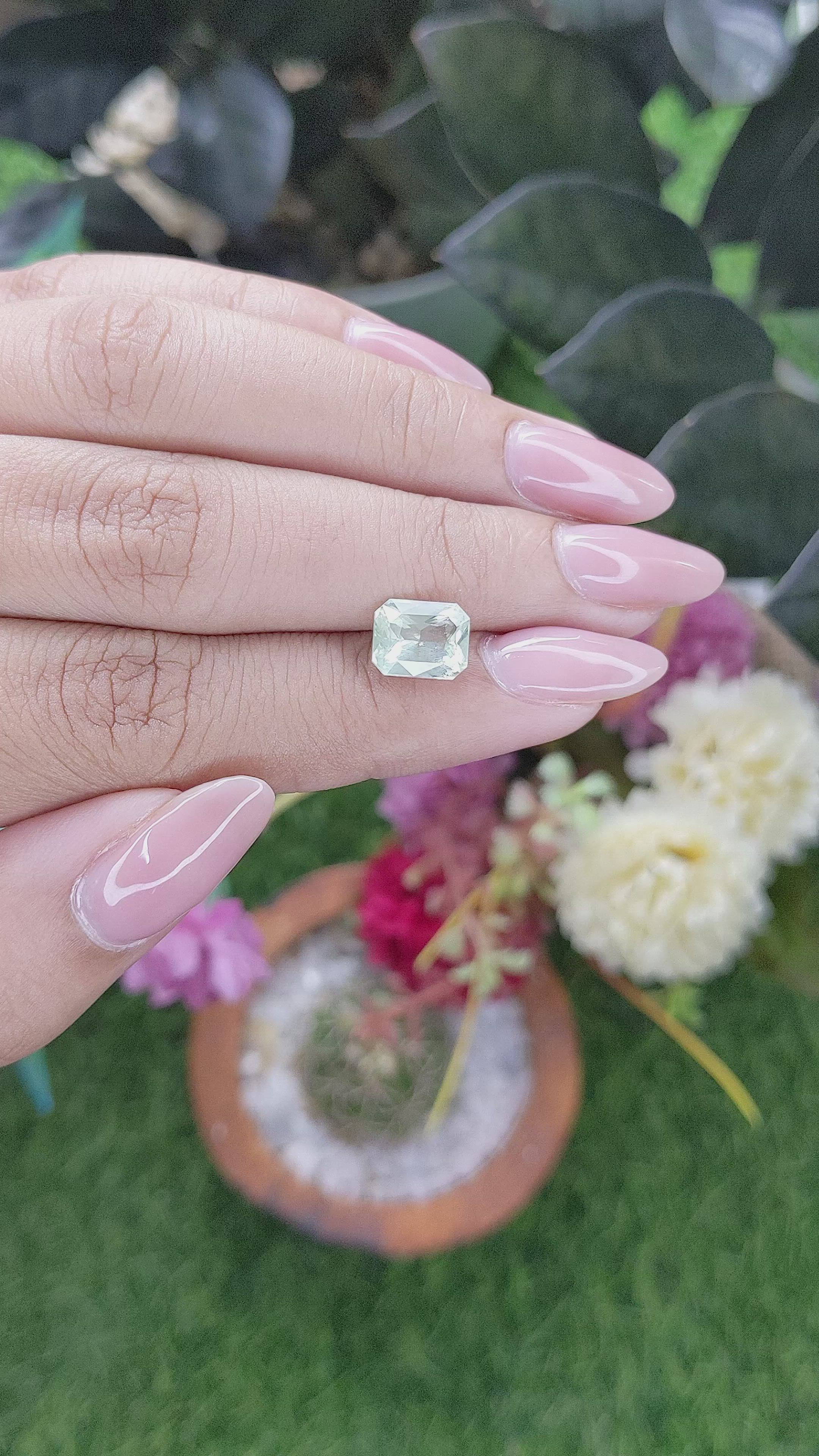 2.68 Ct. Green Sapphire from Africa Size Video