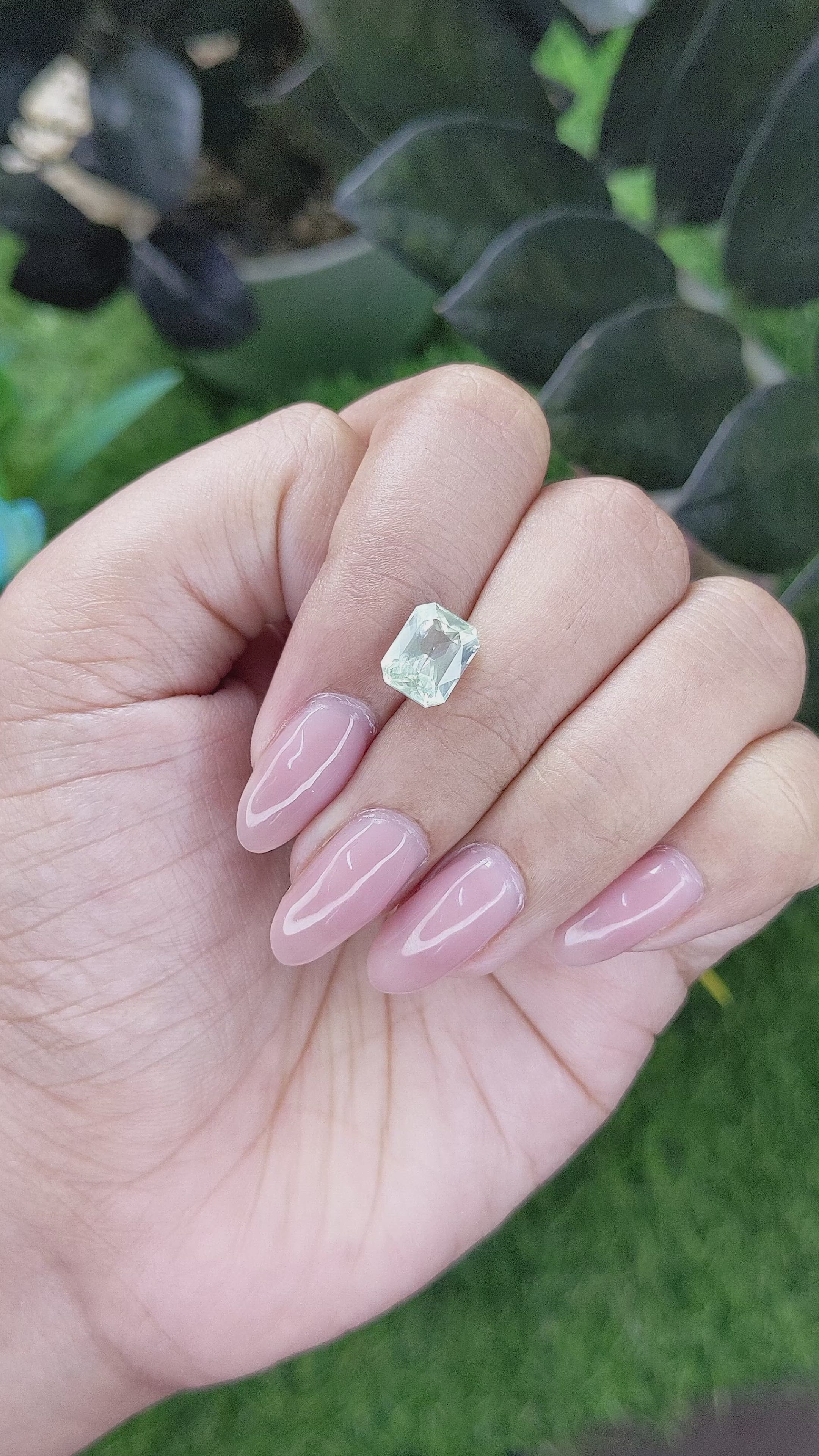 2.68 Ct. Green Sapphire from Africa Size Video