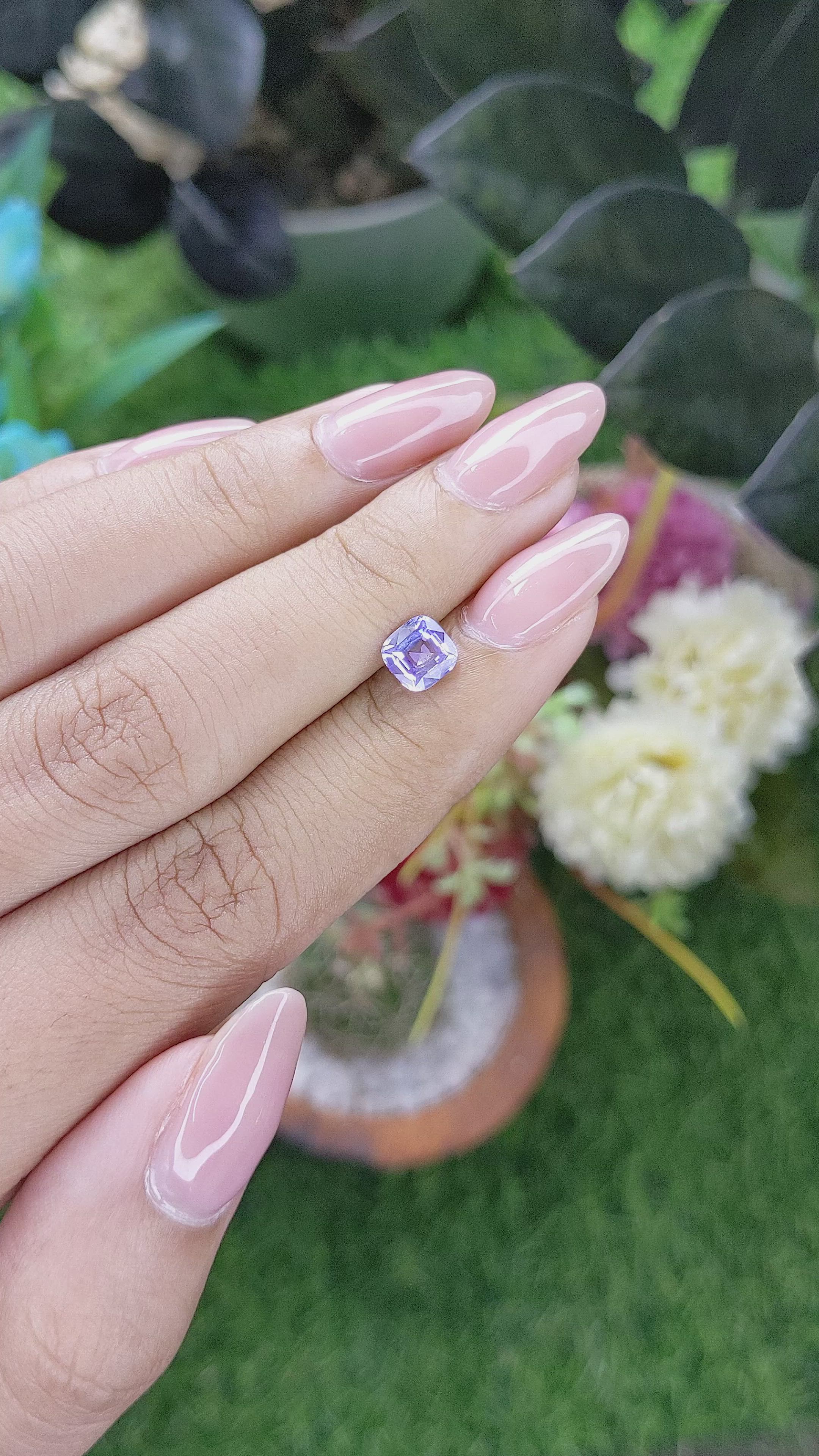 1.04 Ct. Purplish Blue Sapphire from Ceylon (Sri Lanka) Size Video