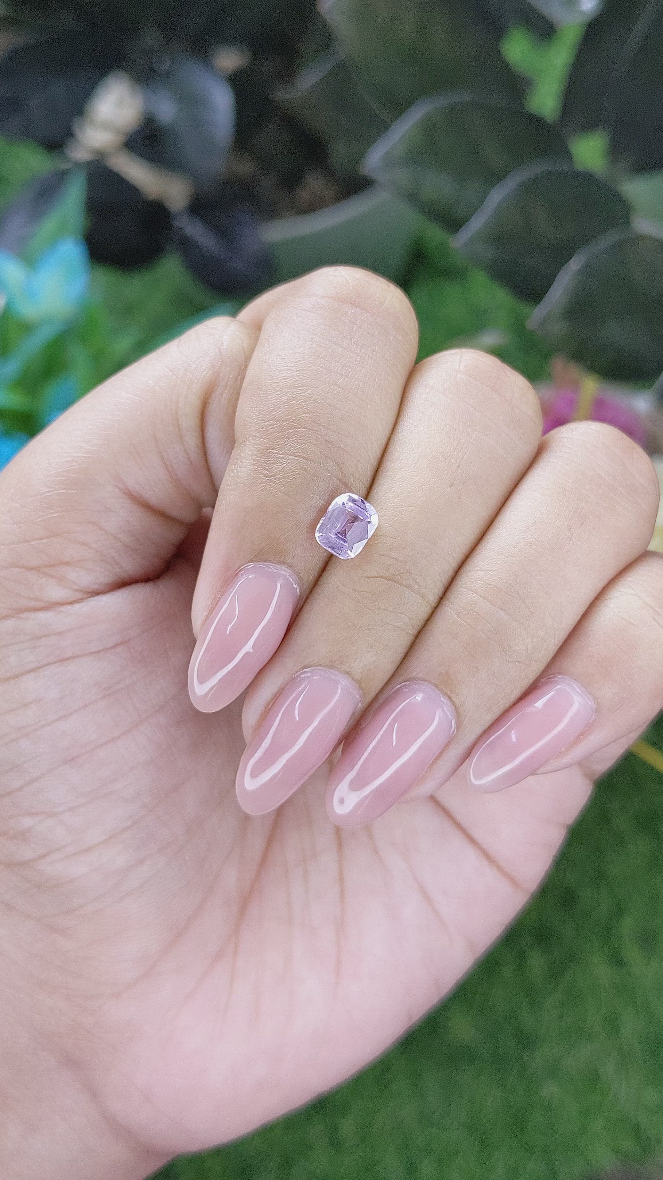 1.11 Ct. Pinkish Purple Sapphire from Africa Size Video