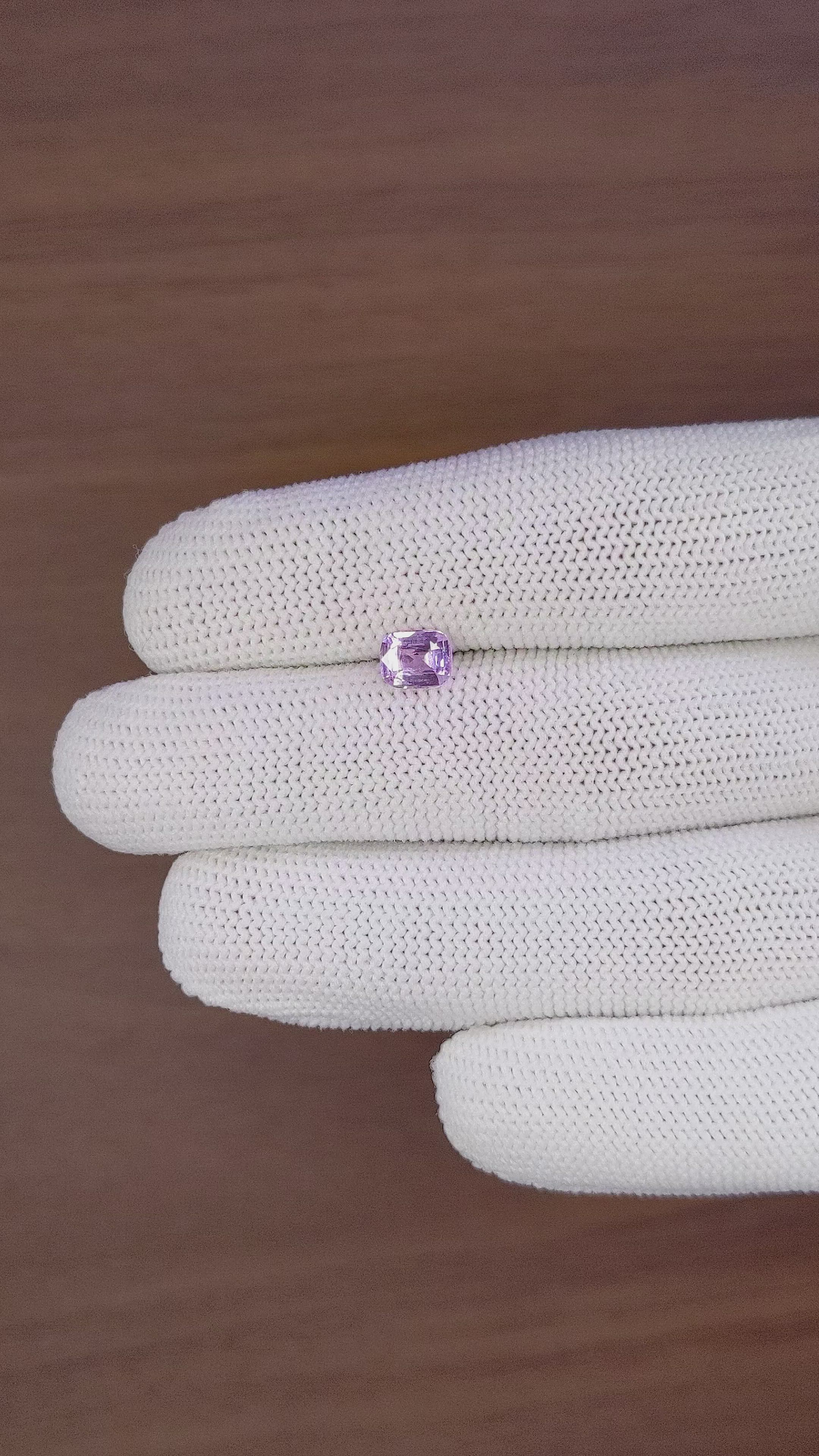 1.11 Ct. Pinkish Purple Sapphire from Africa Size Video