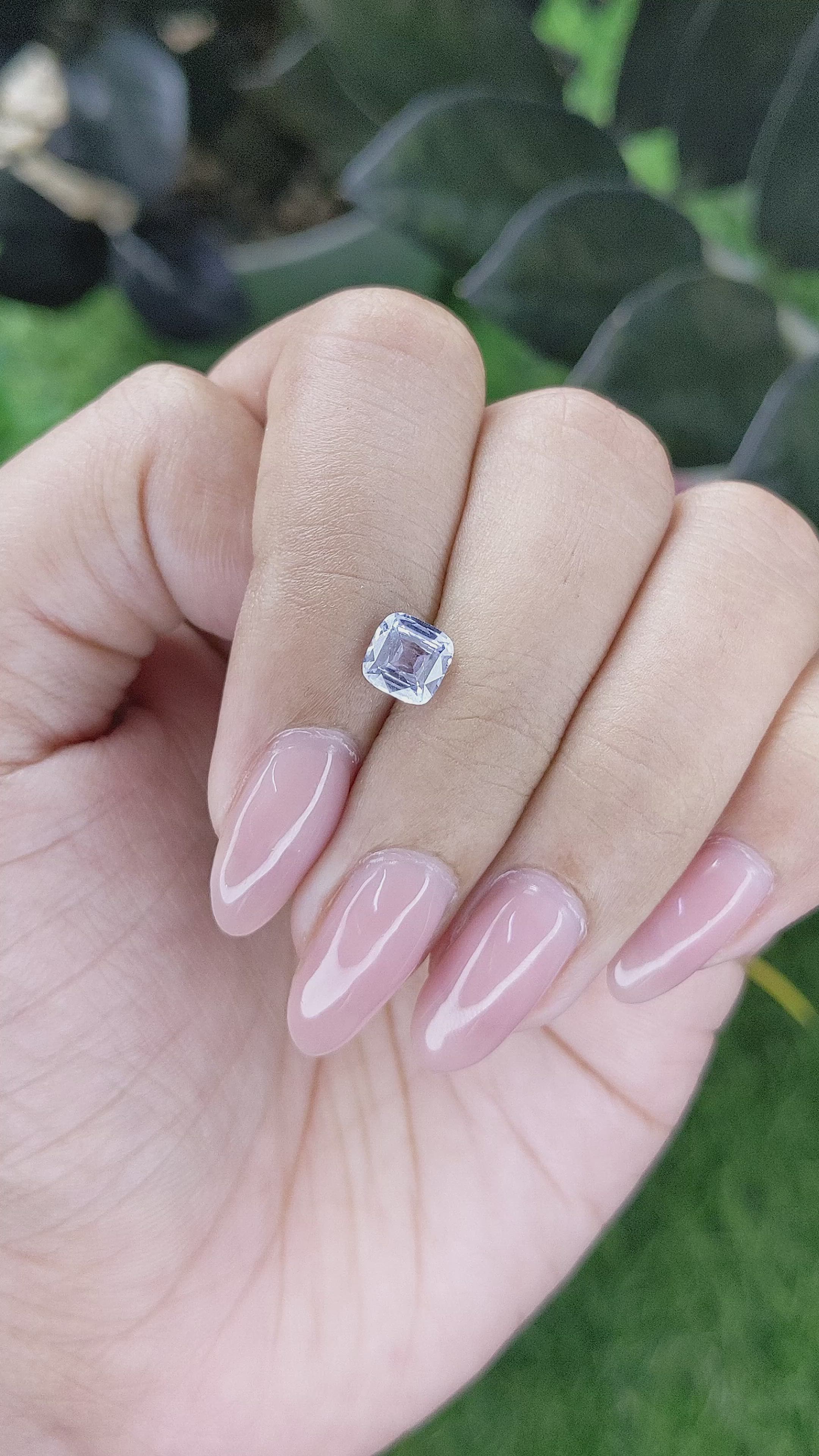 1.14 Ct. White Sapphire from Ceylon (Sri Lanka) Size Video