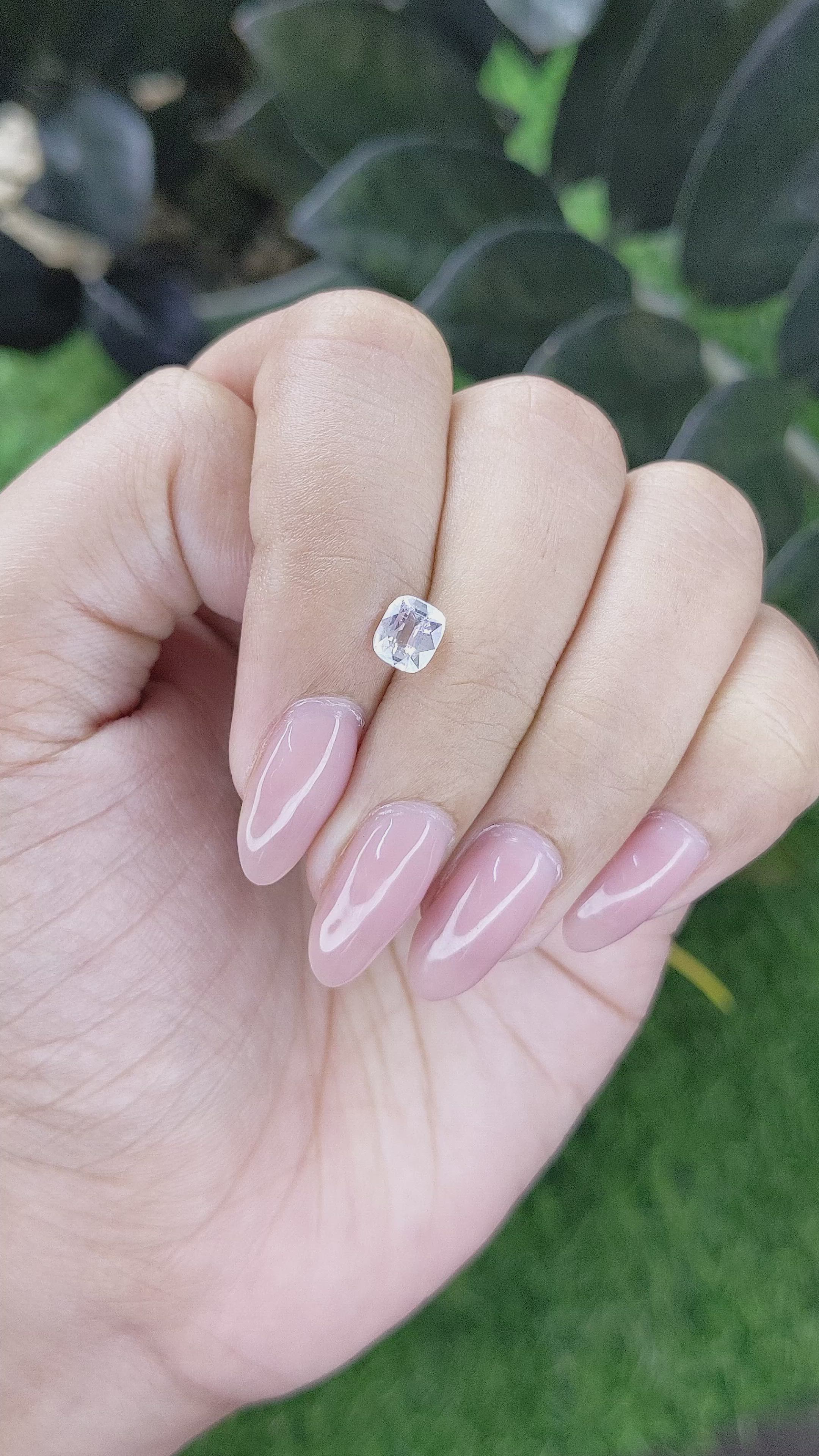1.04 Ct. White Sapphire from Ceylon (Sri Lanka) Size Video