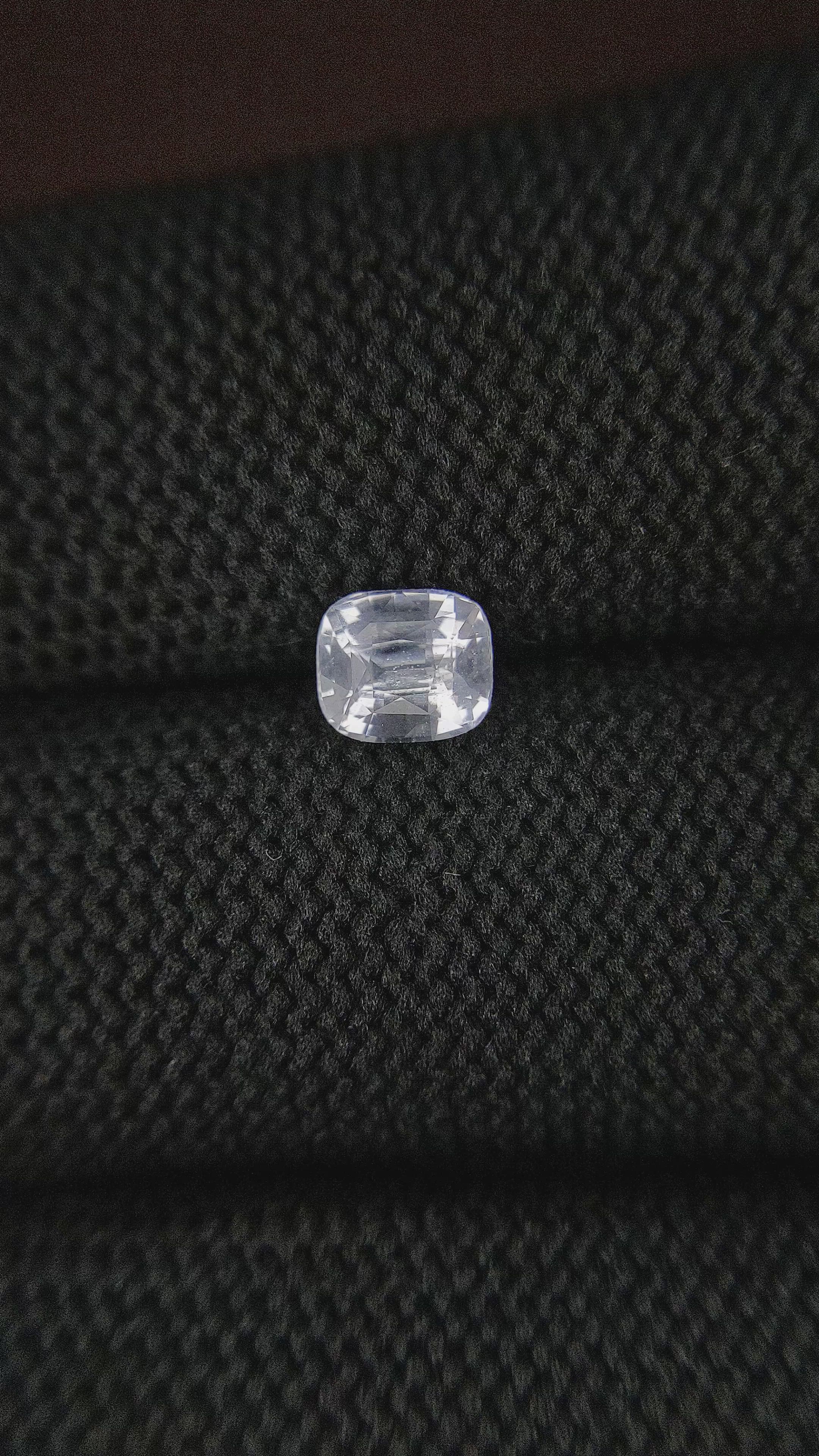 1.04 Ct. White Sapphire from Ceylon (Sri Lanka) Size Video